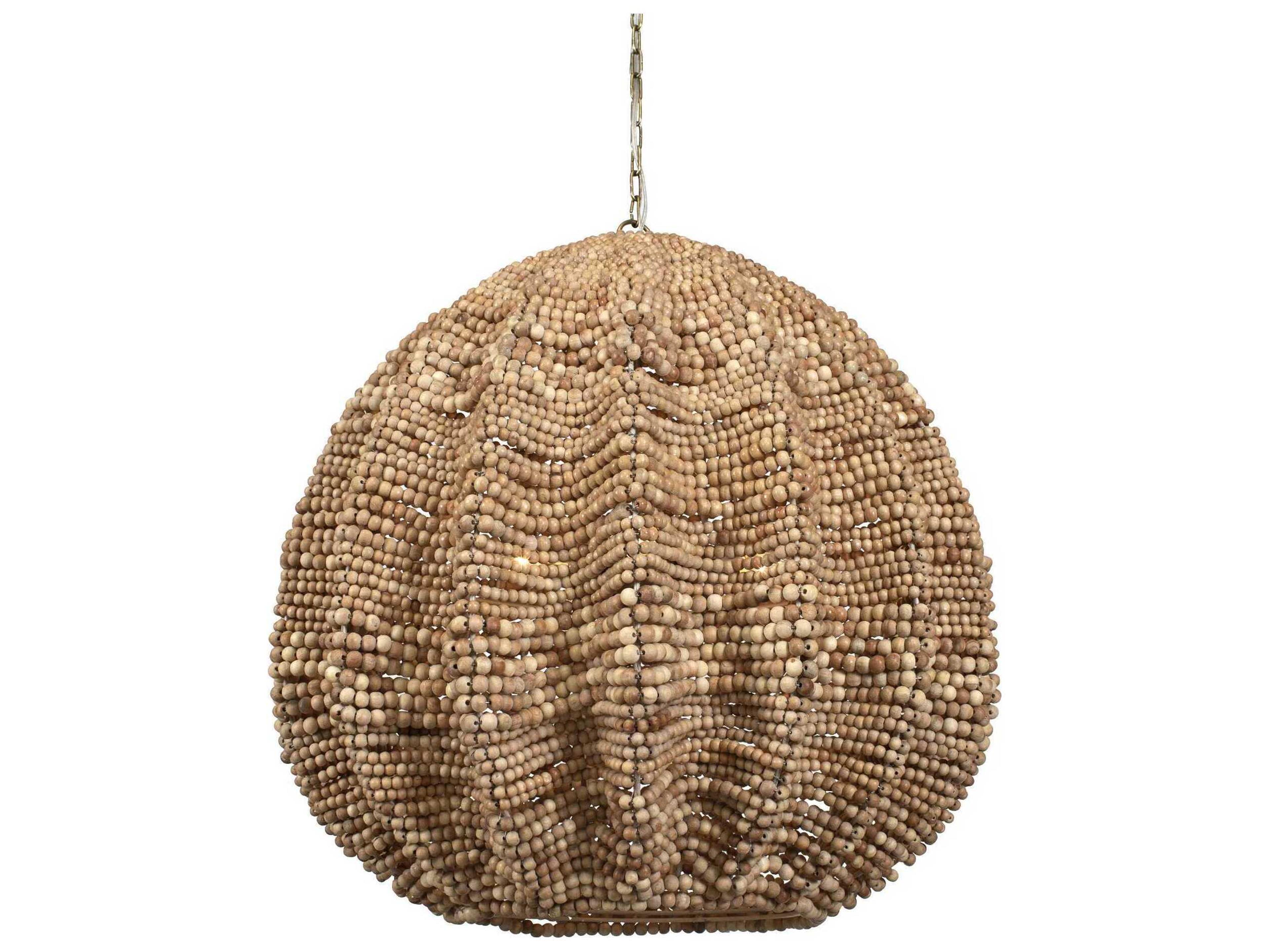 Uttermost Kauri 5-Light Antique Brass Brown Pendant