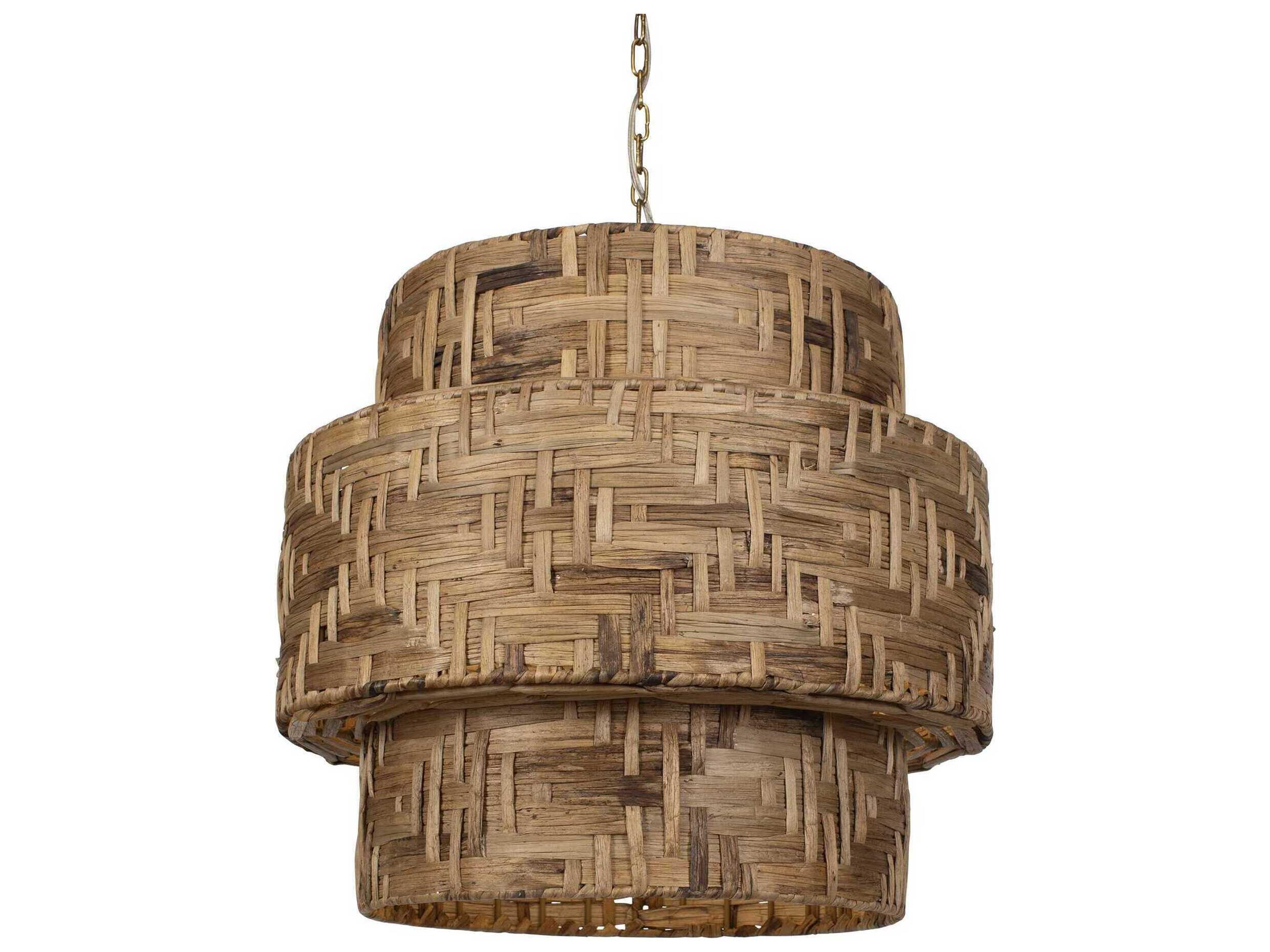 Uttermost Water Hyacinth 4-Light Antique Brass Brown Pendant