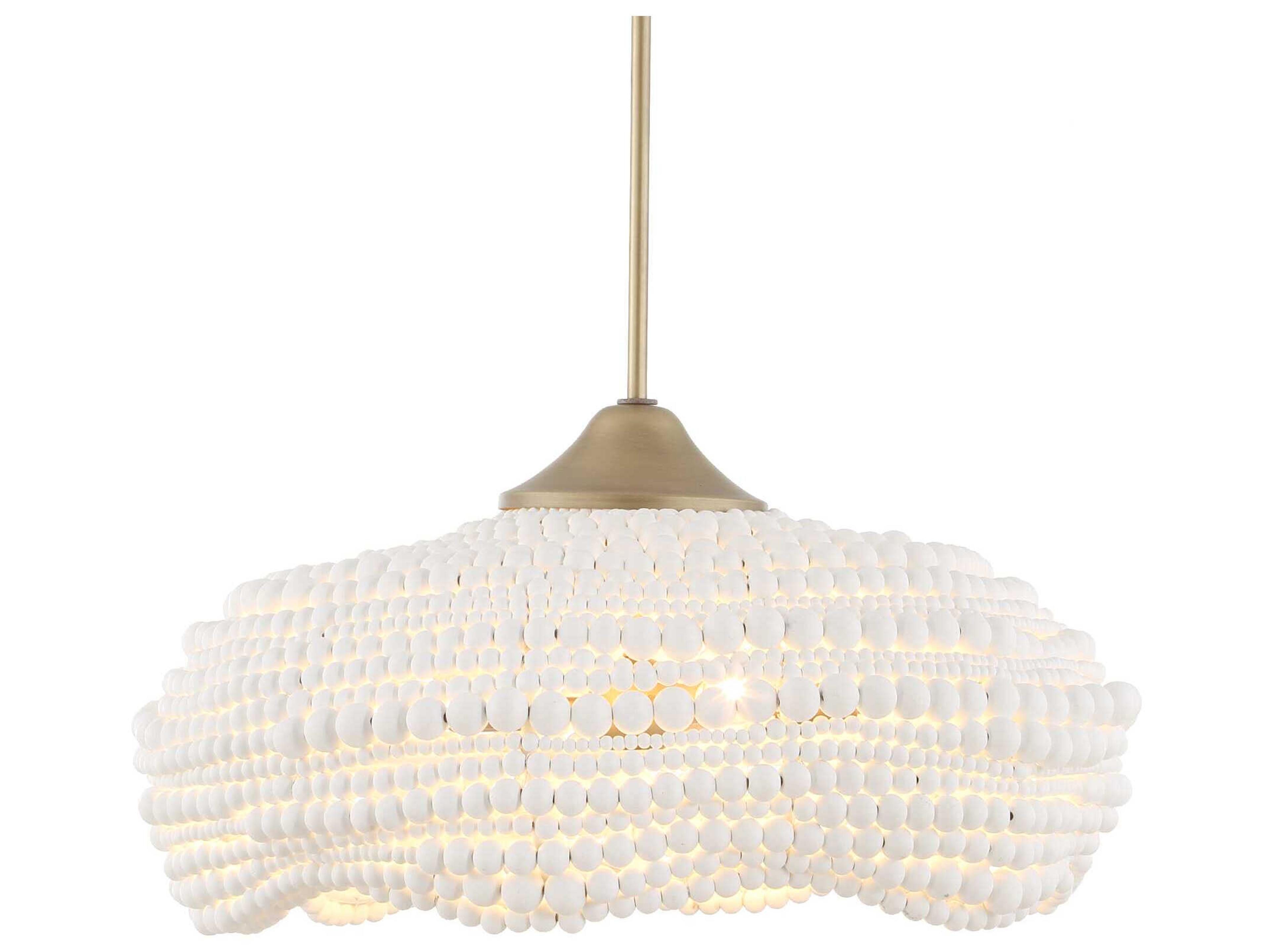 Uttermost Biddeford 5-Light Brushed Matte Gold White Dome Pendant