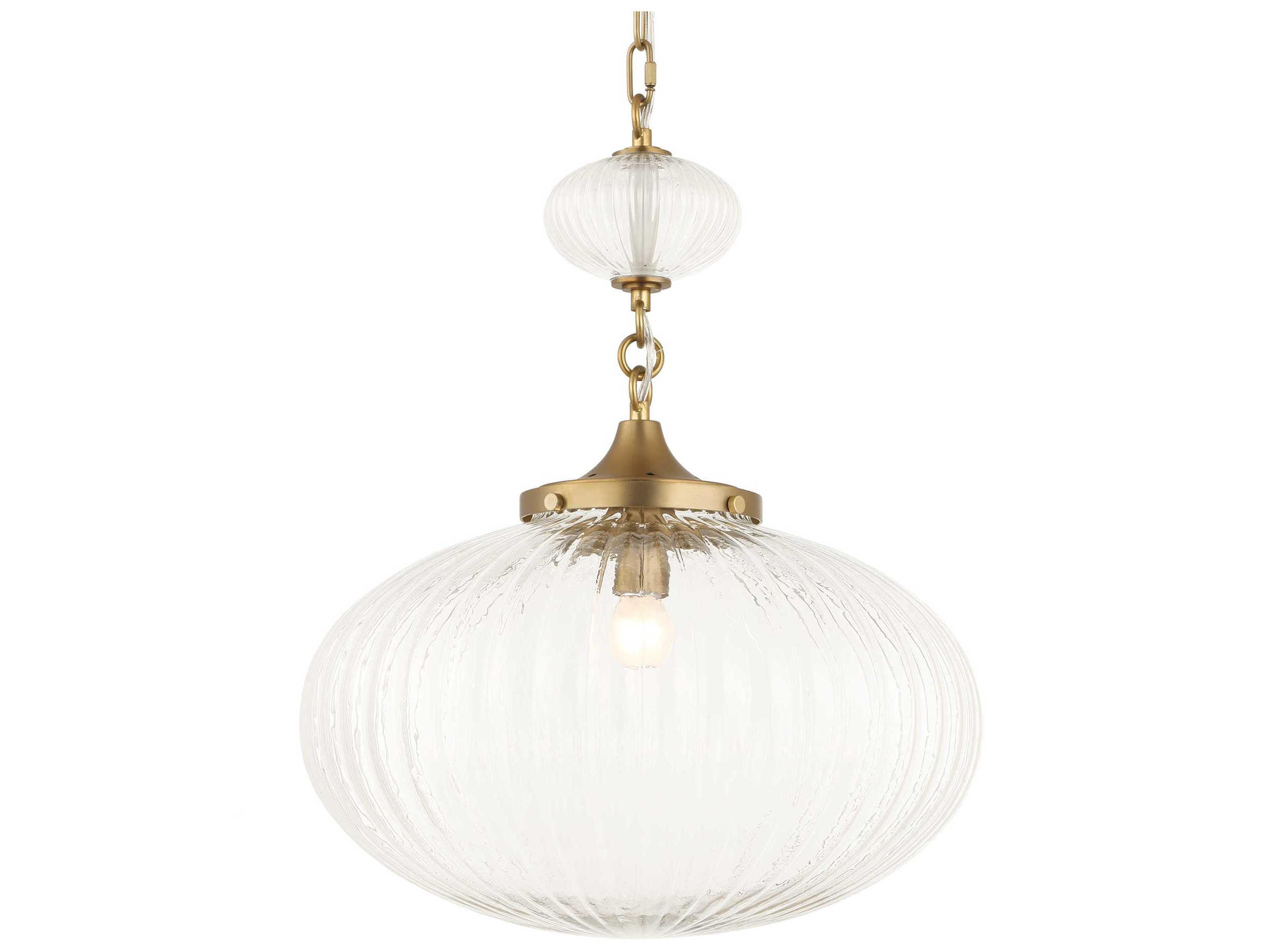 Uttermost Bellaire 1-Light Matte Brushed Gold Brass Globe Pendant