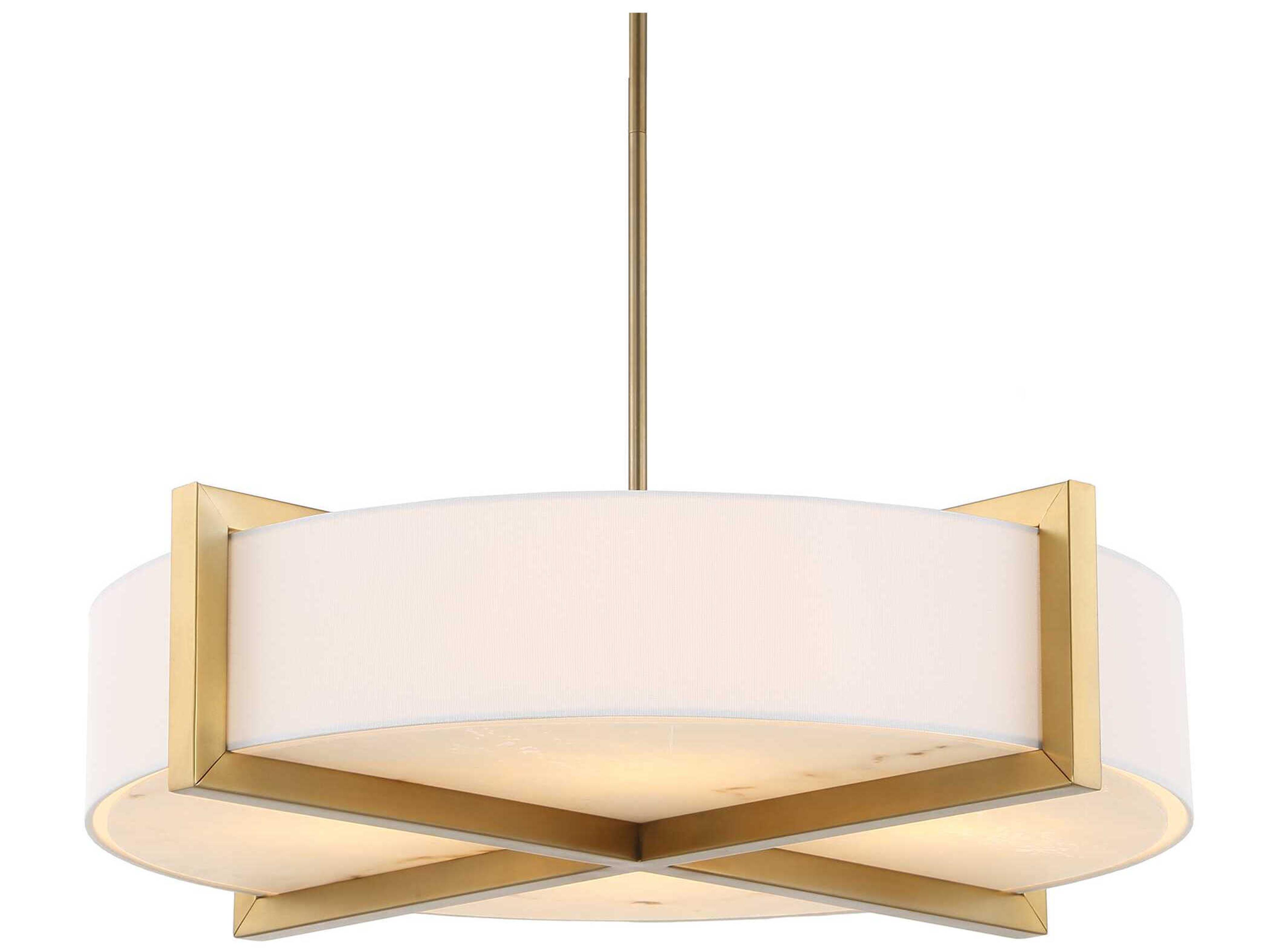 Uttermost Cresson 4-Light Matte Brushed Brass Drum Pendant