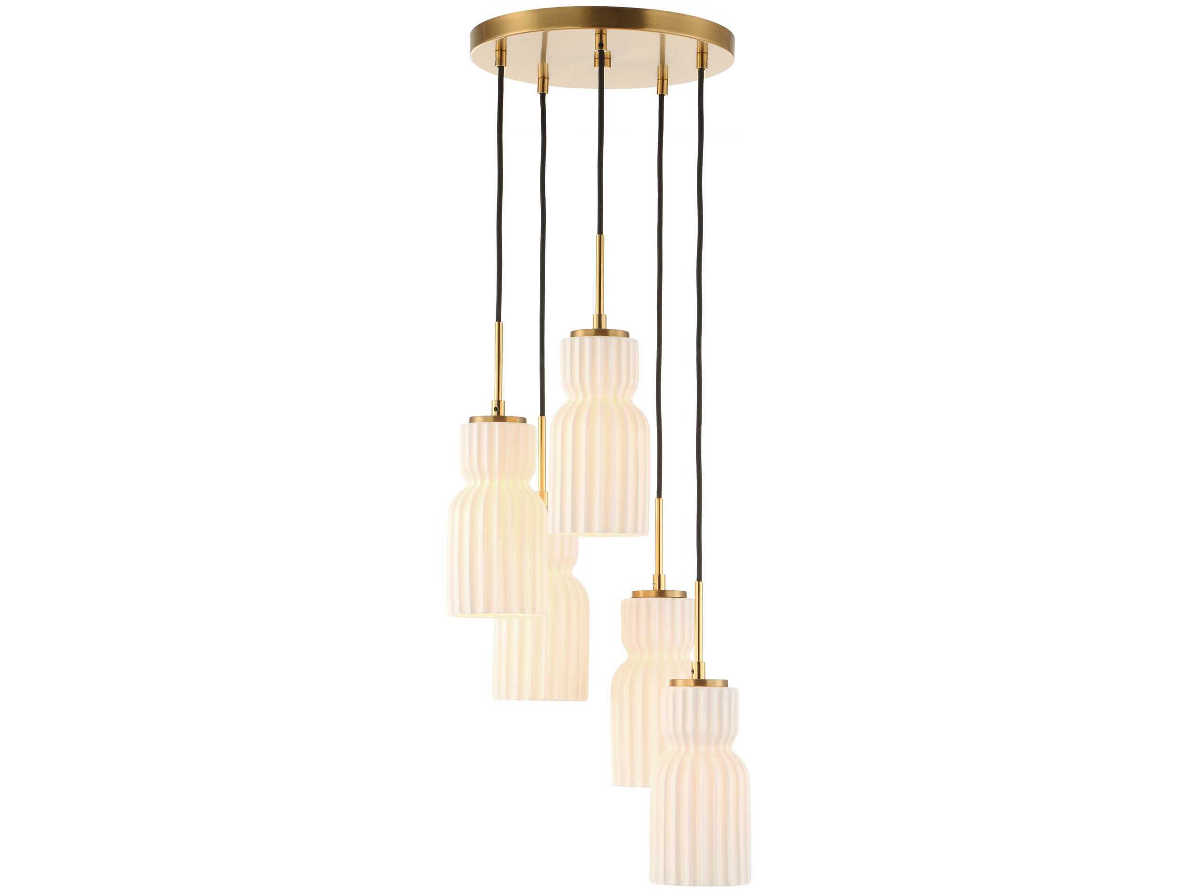 Uttermost Vanier 5-Light Warm Brass Pendant