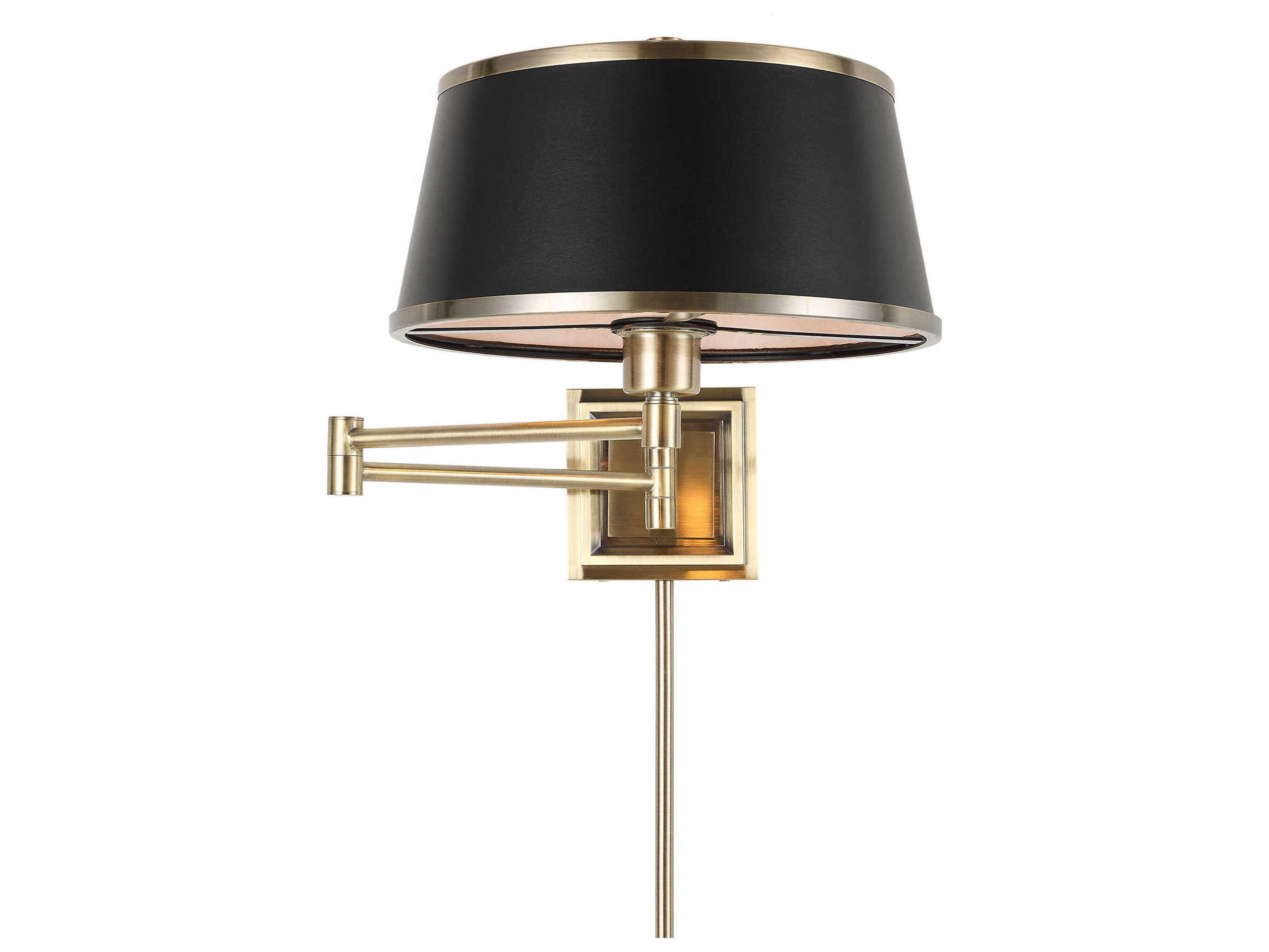 Uttermost Newmarket 1-Light Antique Brass Swing Wall Sconce