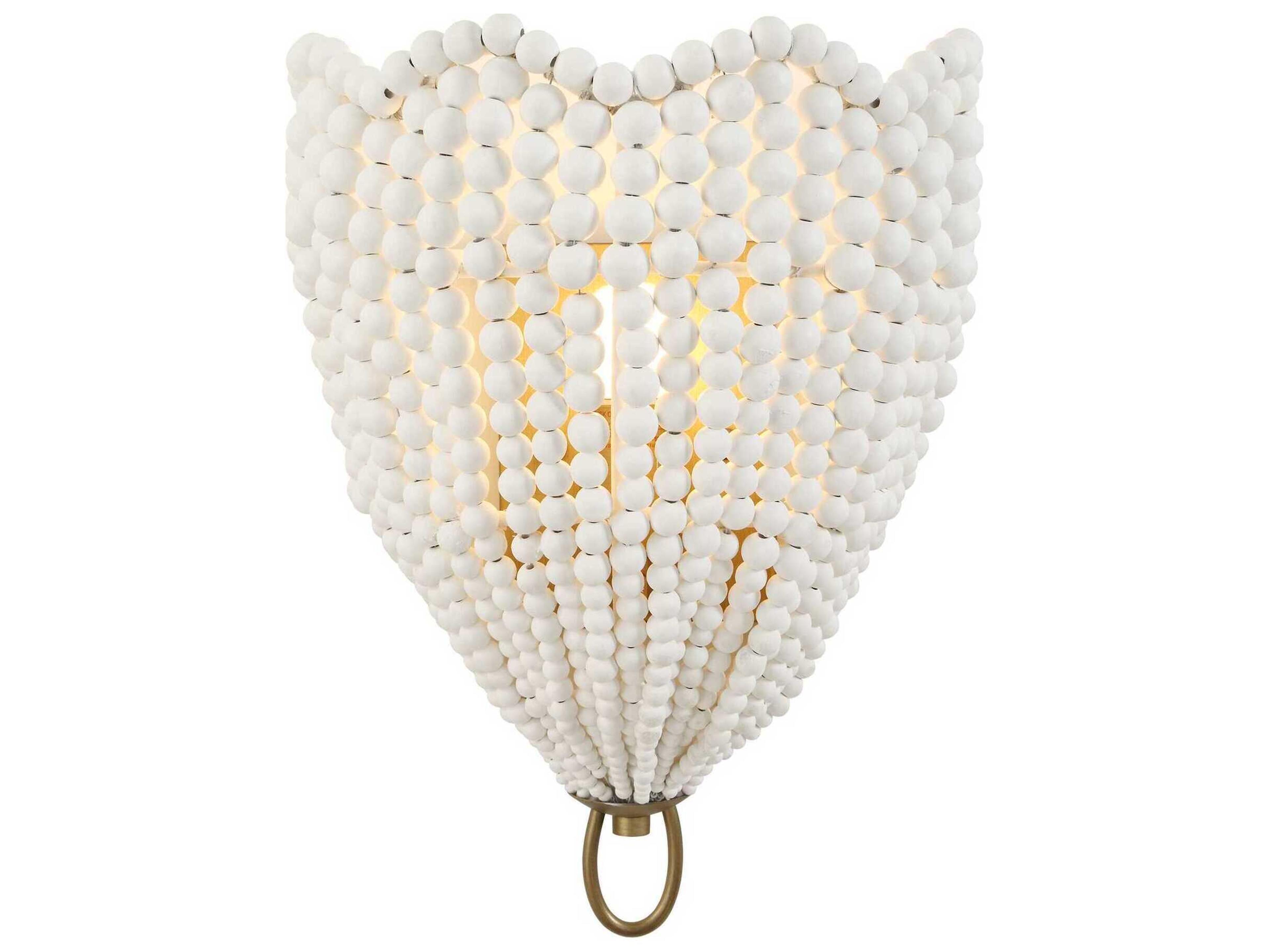 Uttermost Biddeford 1-Light Brushed Matte Gold White Wall Sconce