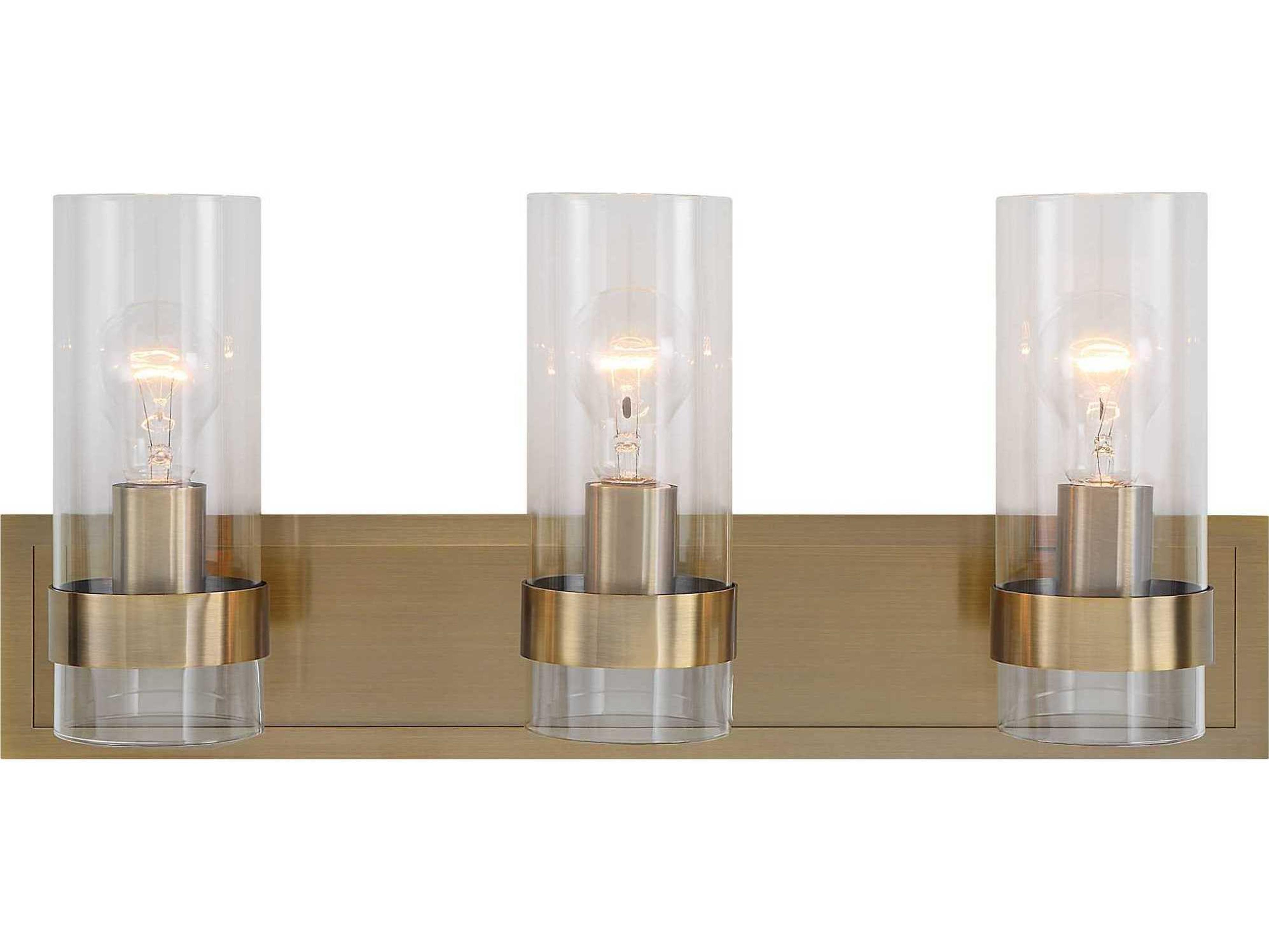 Uttermost Cardiff 3-Light Oxidized Antique Brass Glass Wall Sconce