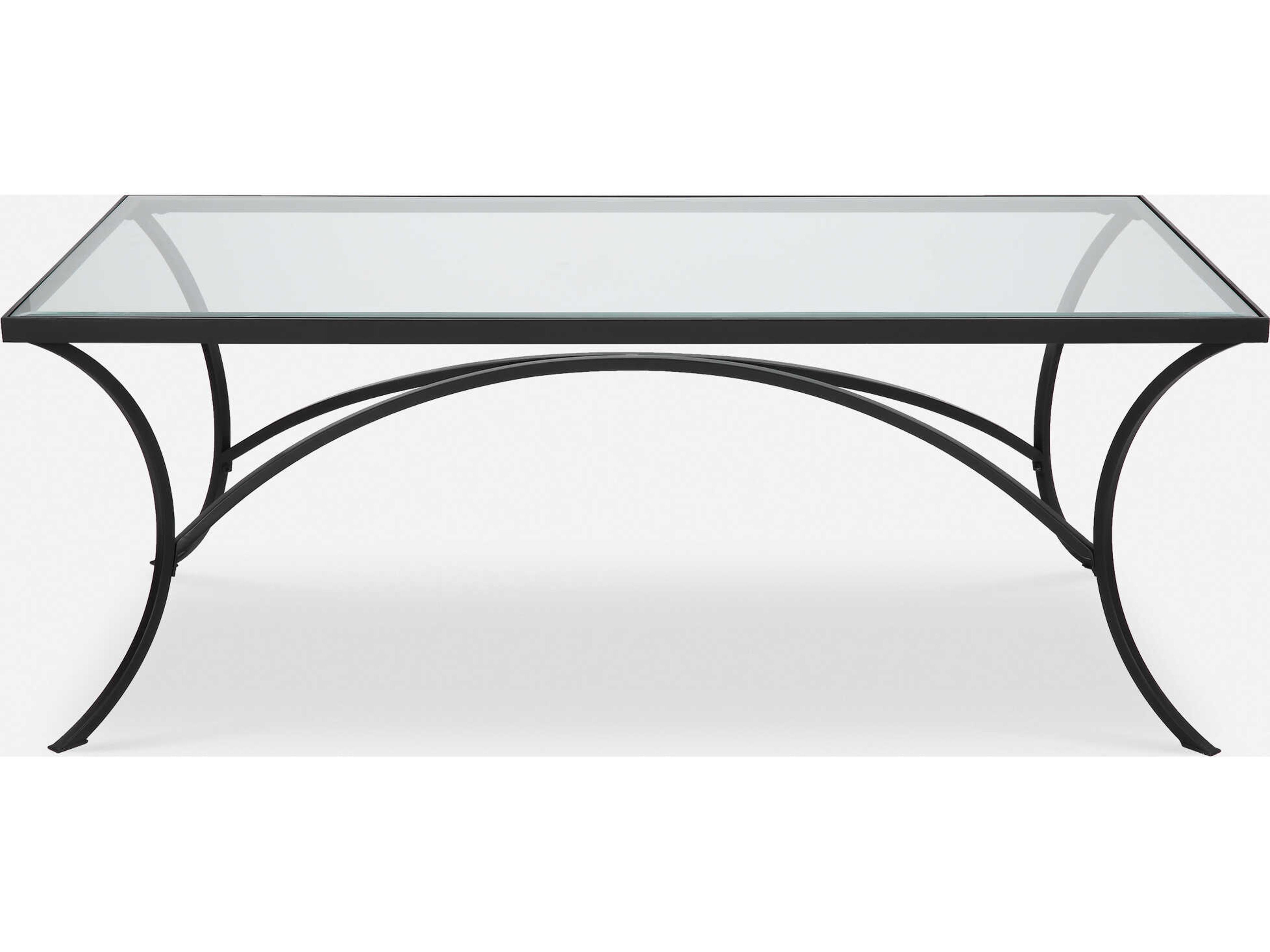 Uttermost Alayna Rectangular Glass Satin Black Coffee Table