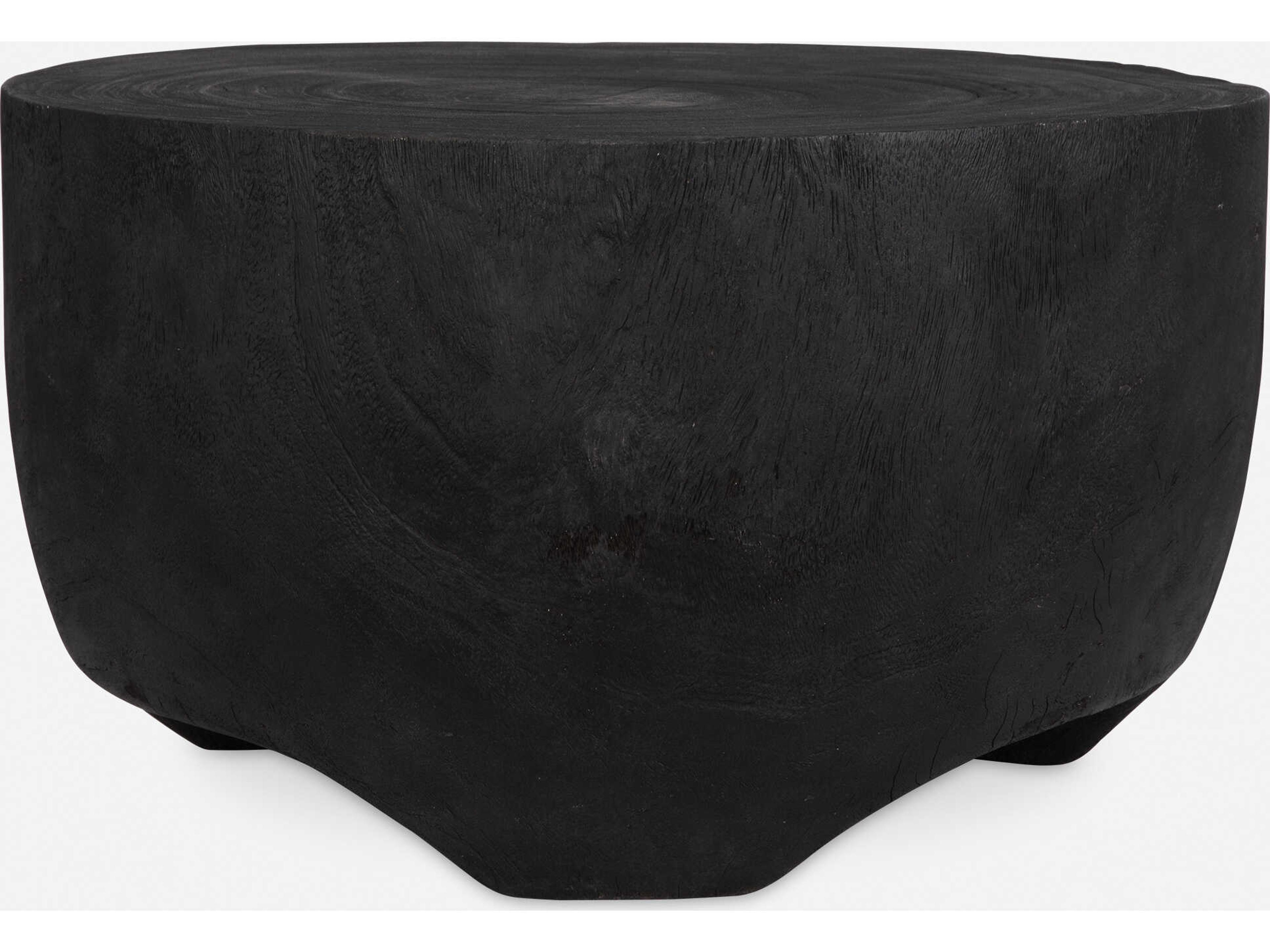 Uttermost Elevate Round Wood Black Coffee Table