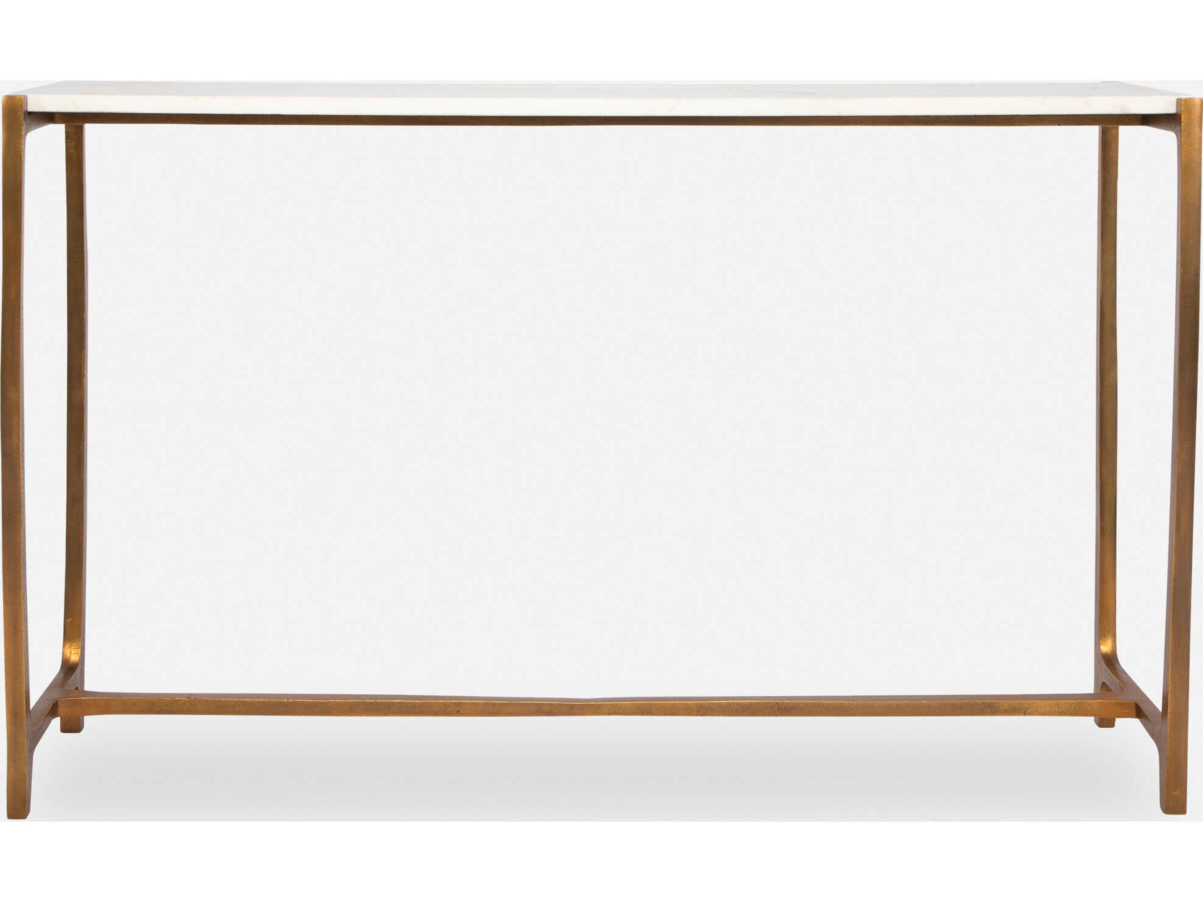 Uttermost Affinity Rectangular Marble Antique Gold Console Table