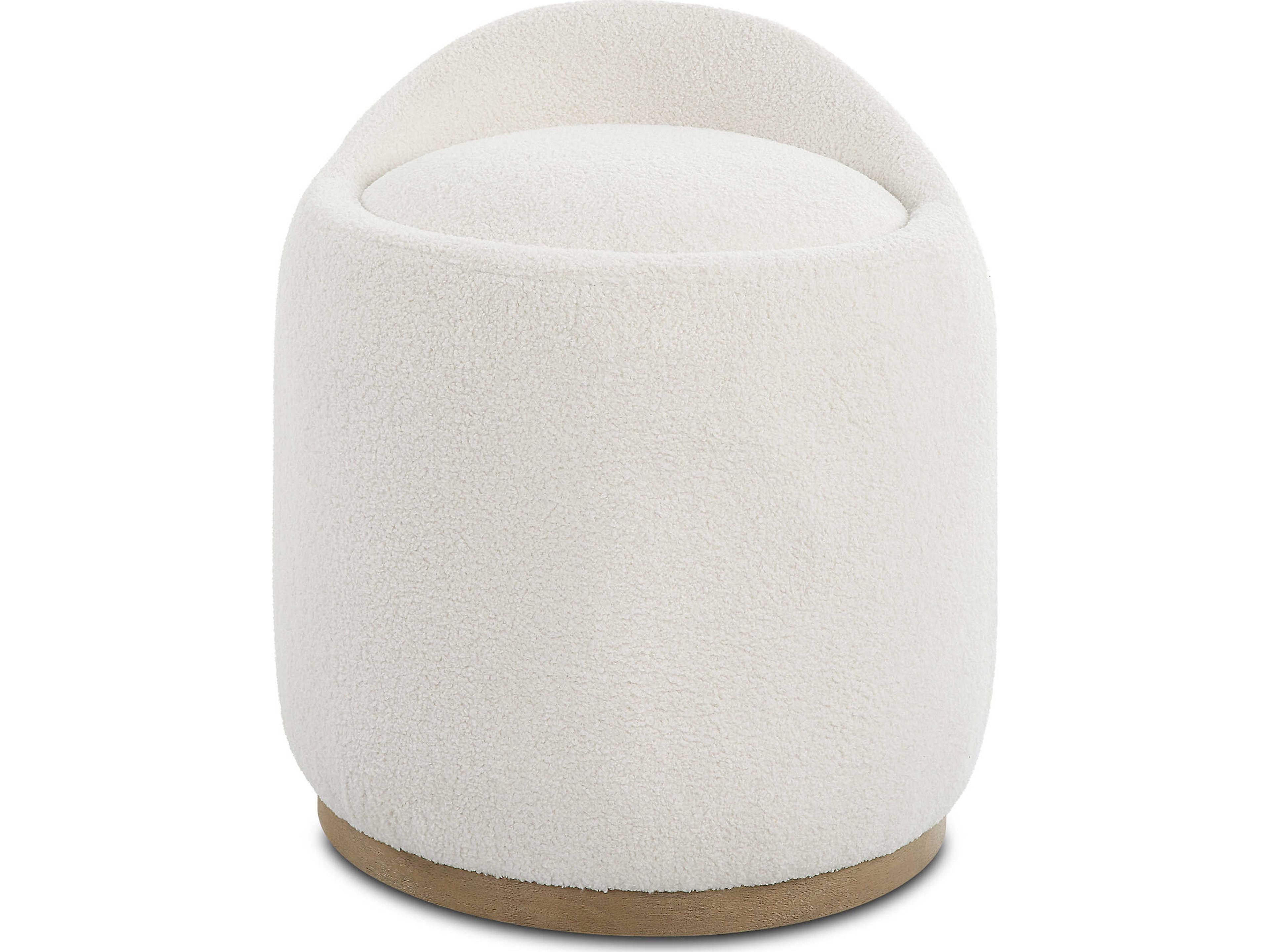 Uttermost Swirl Natural White Upholstered Ottoman