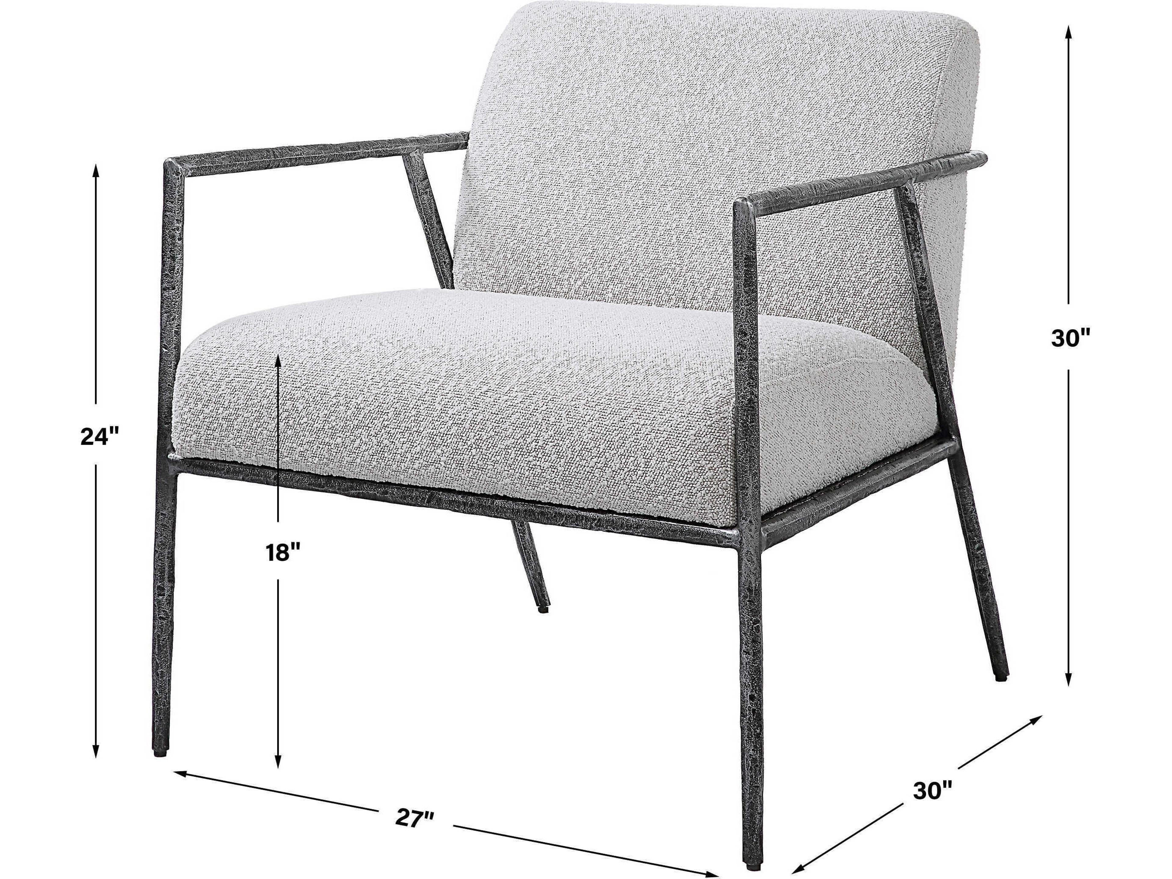 Uttermost Brisbane Gray Fabric Accent Chair