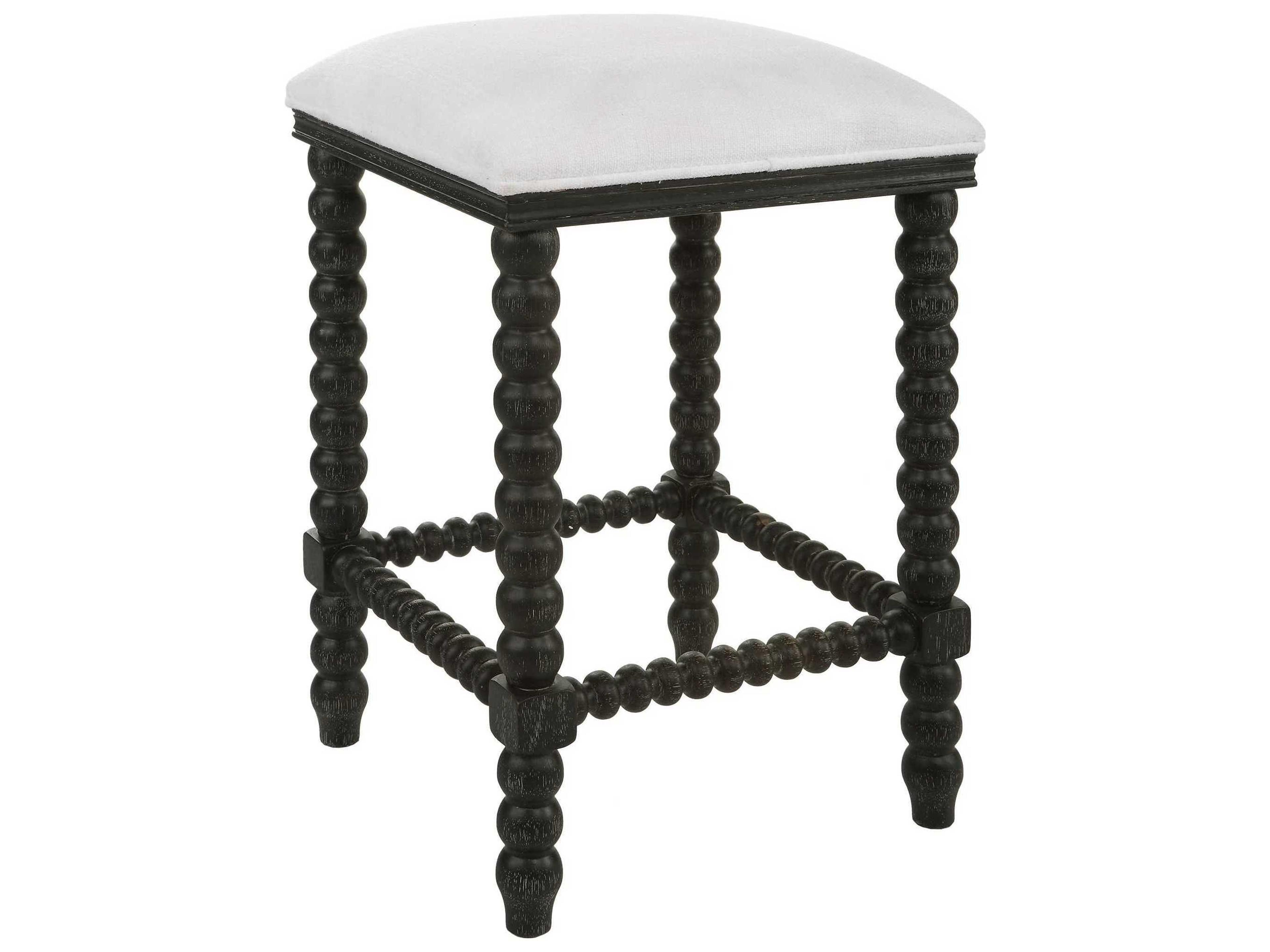 Uttermost Pryce Upholstered Hardwood Black Counter Stool