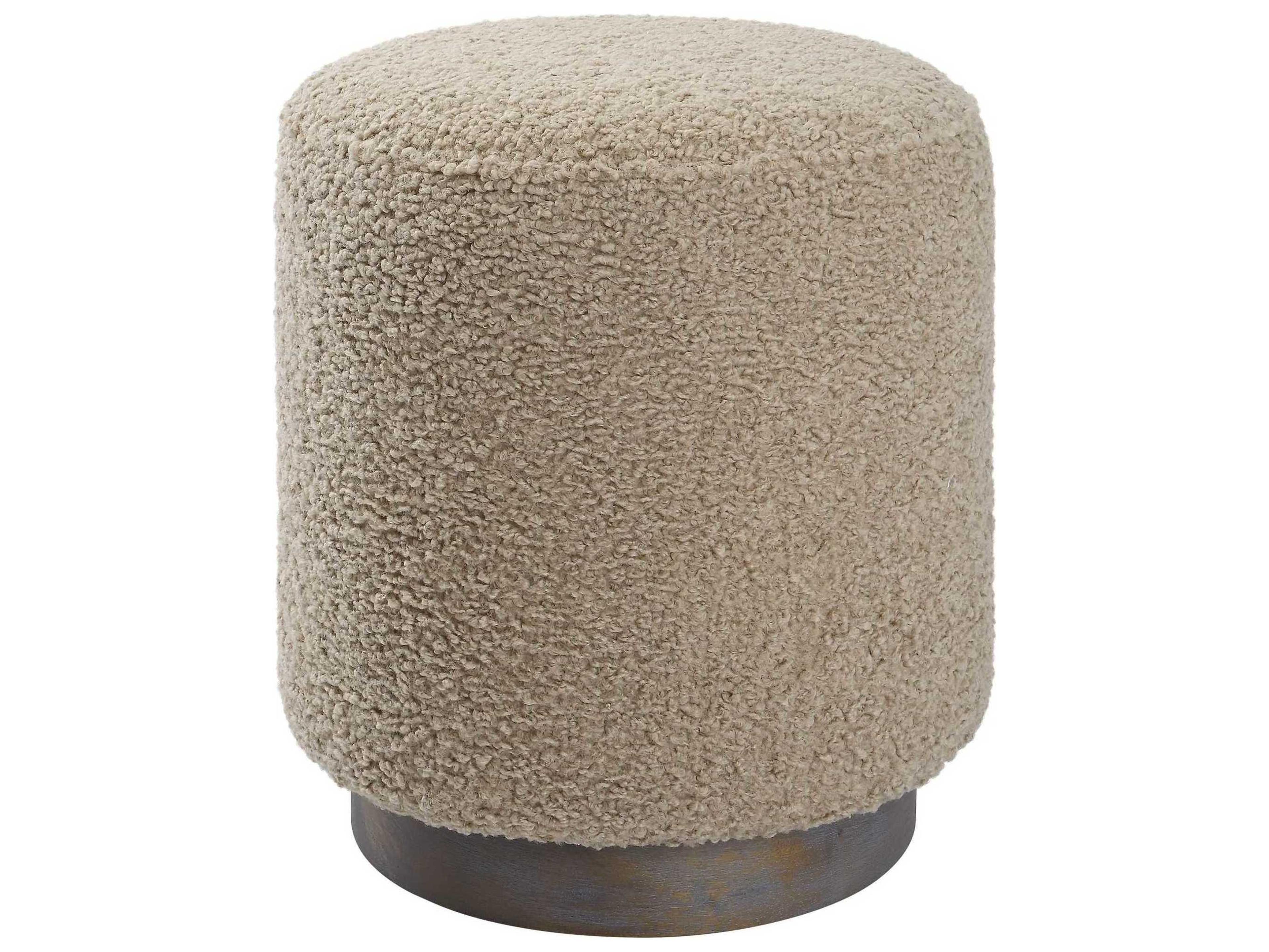 Uttermost Avila Casual Latte Beige Upholstered Ottoman
