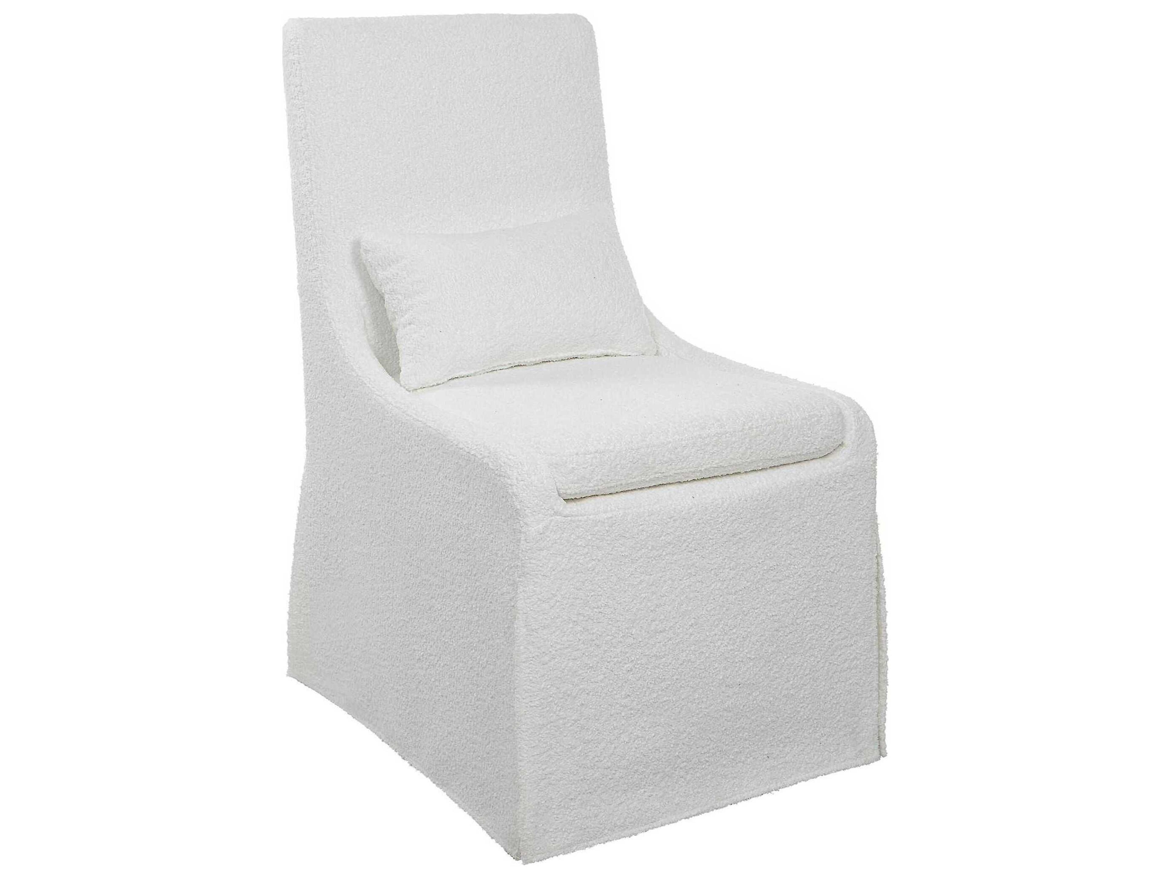Uttermost Coley Ply Wood White Upholstered Side Dining Chair