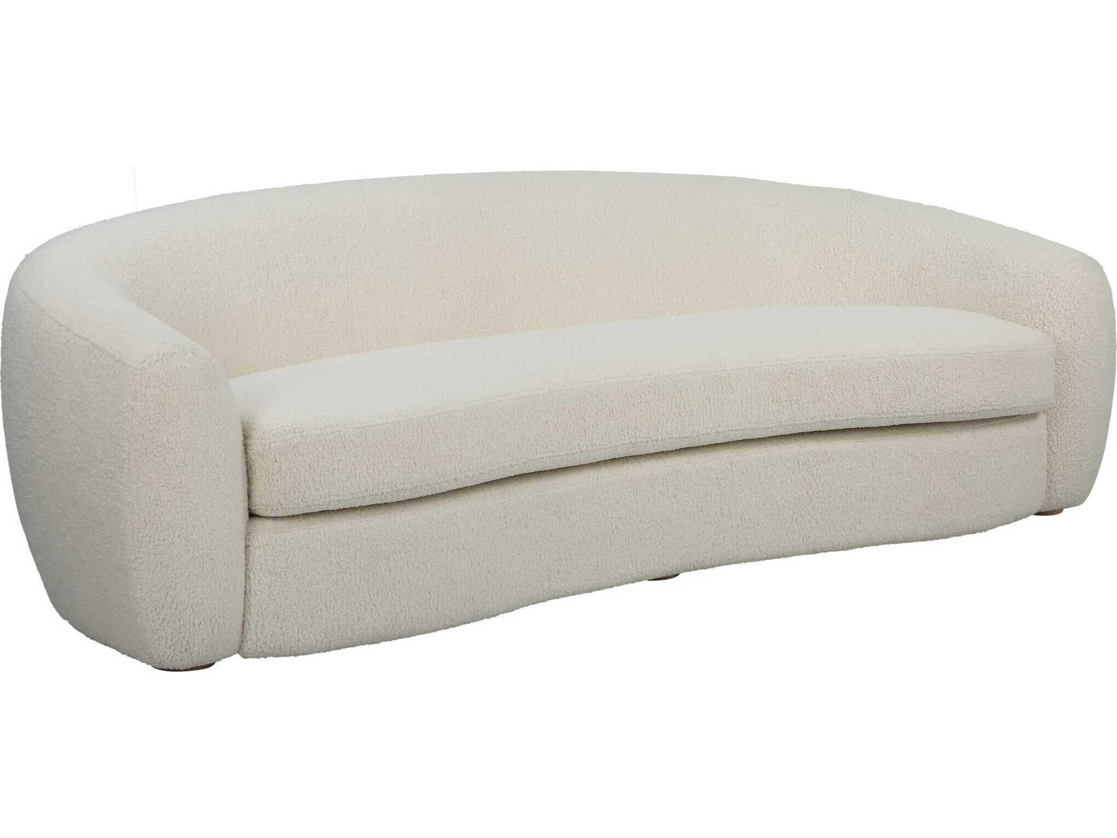 Uttermost Capra Art Deco White Upholstered Sofa