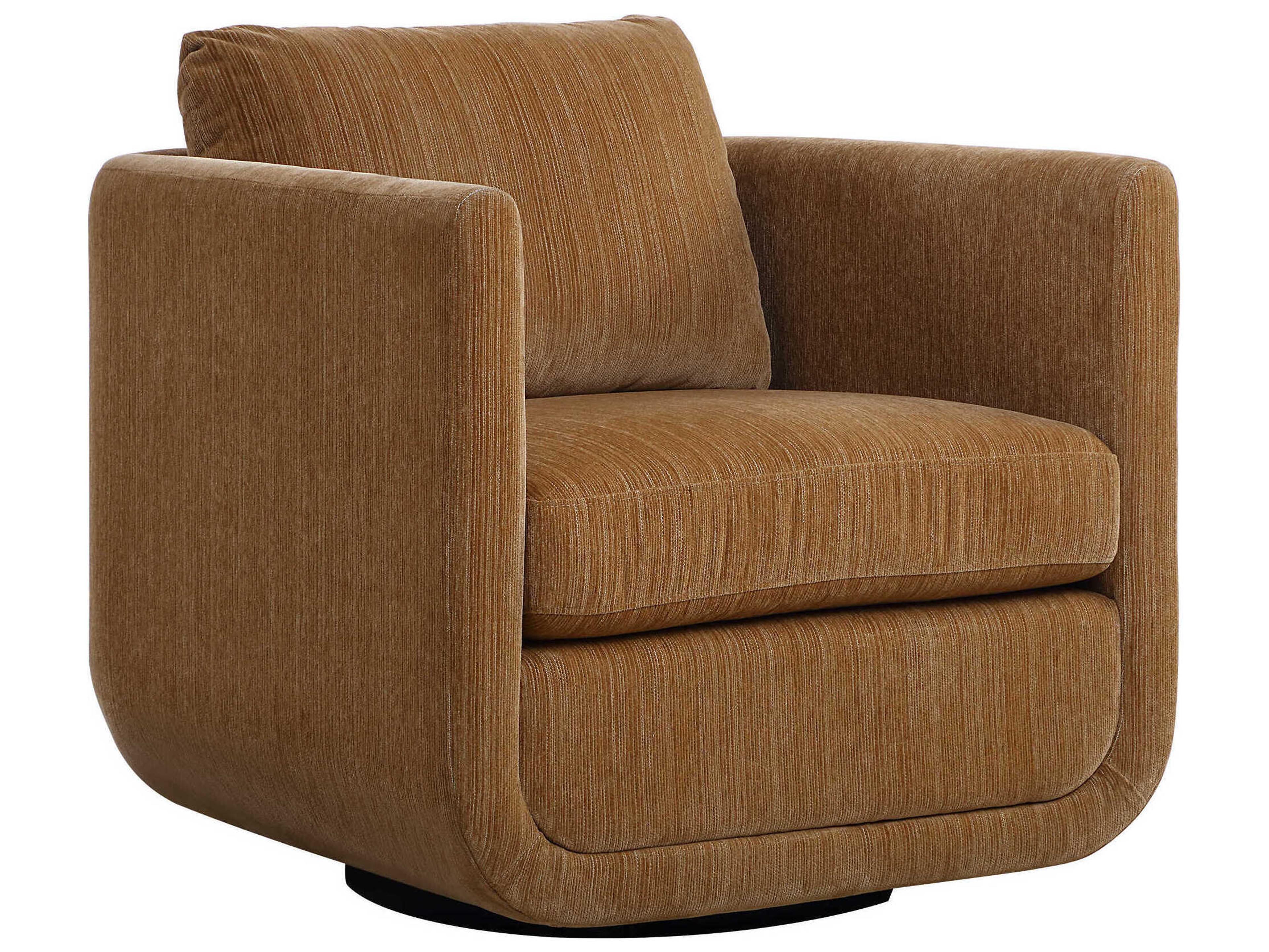 Uttermost Abound Swivel Brown Accent Chair