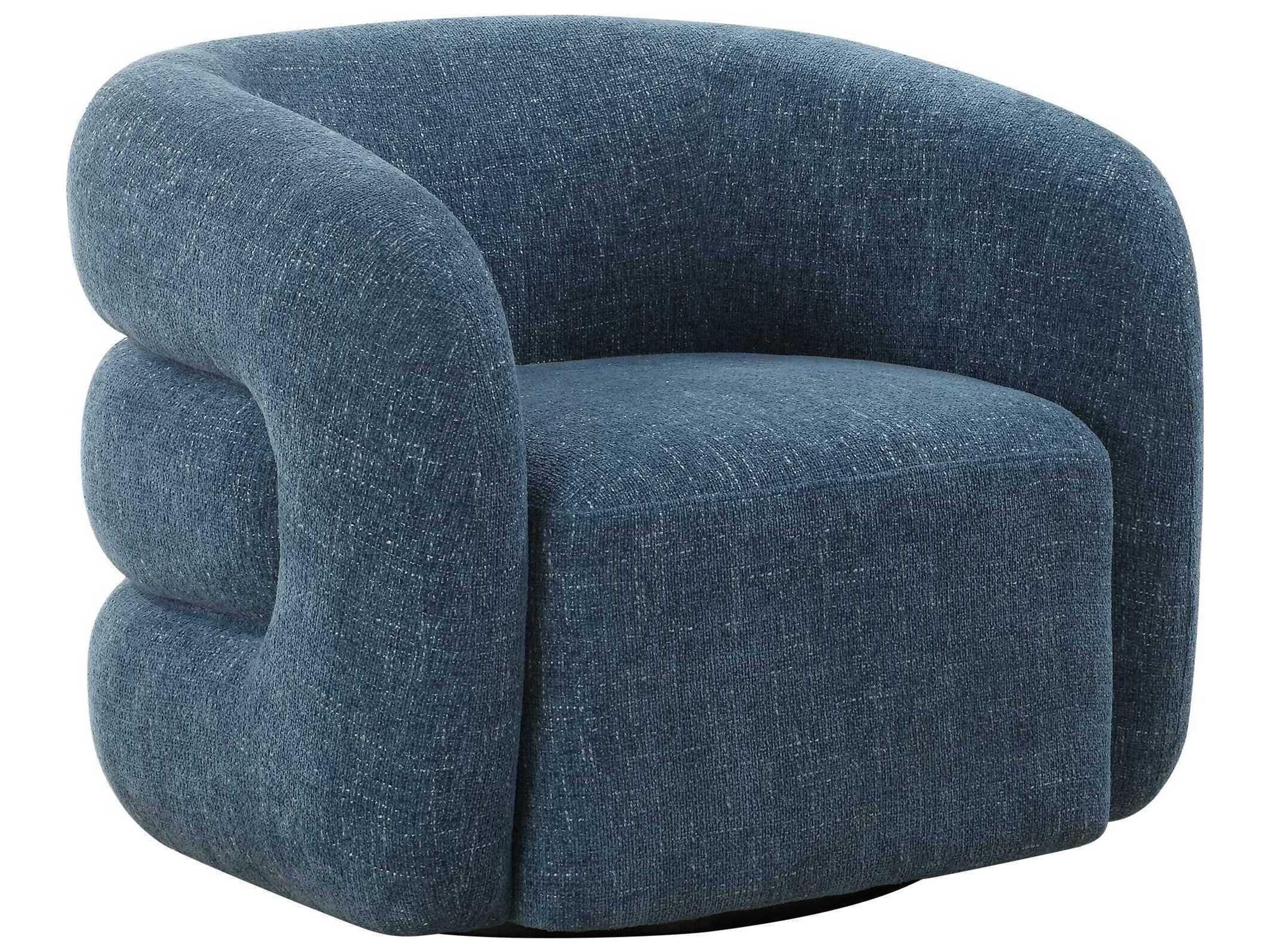 Uttermost Junie Swivel Blue Accent Chair