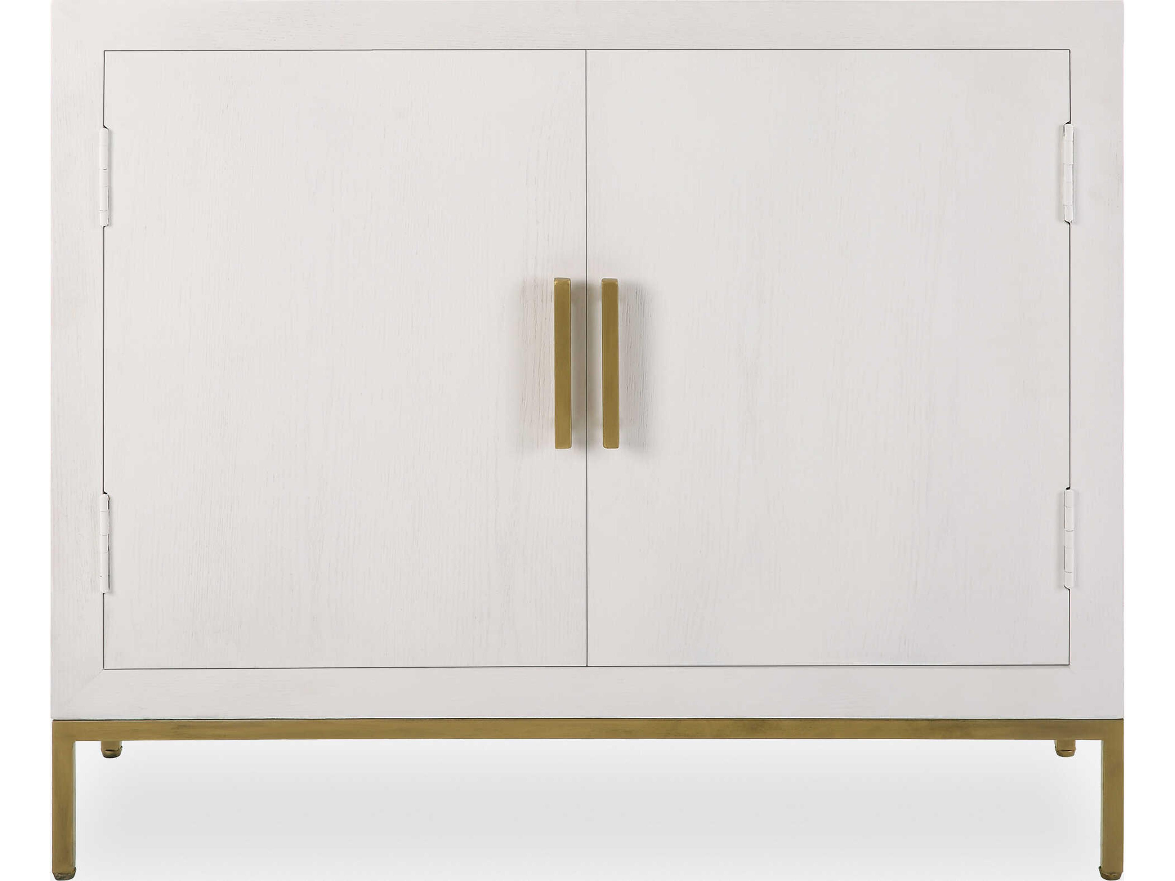 Uttermost Front Range Painted White Aged Gold Oak Wood Accent Chest