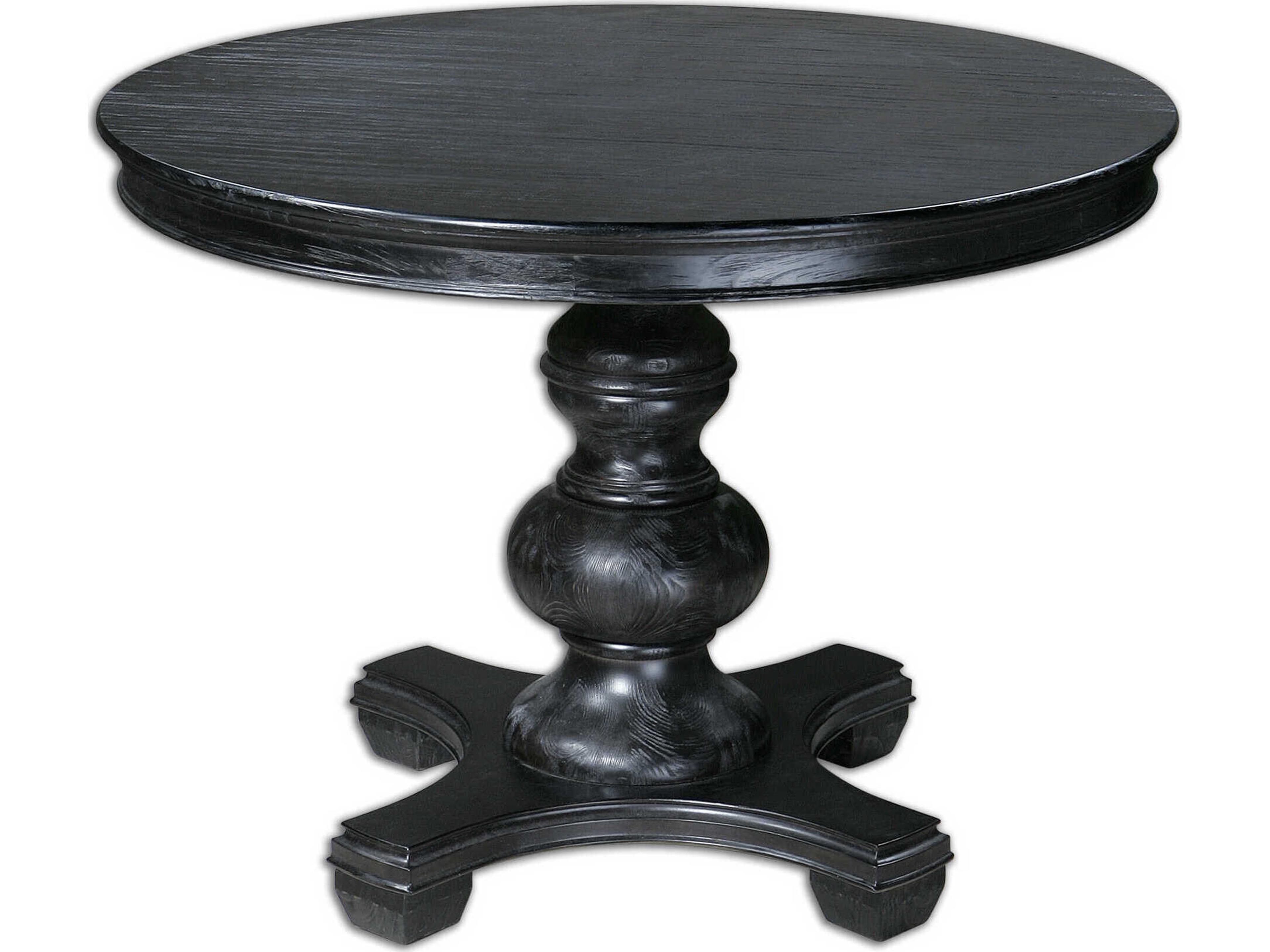 Uttermost Brynmore Round Wood Satin Black Dining Table