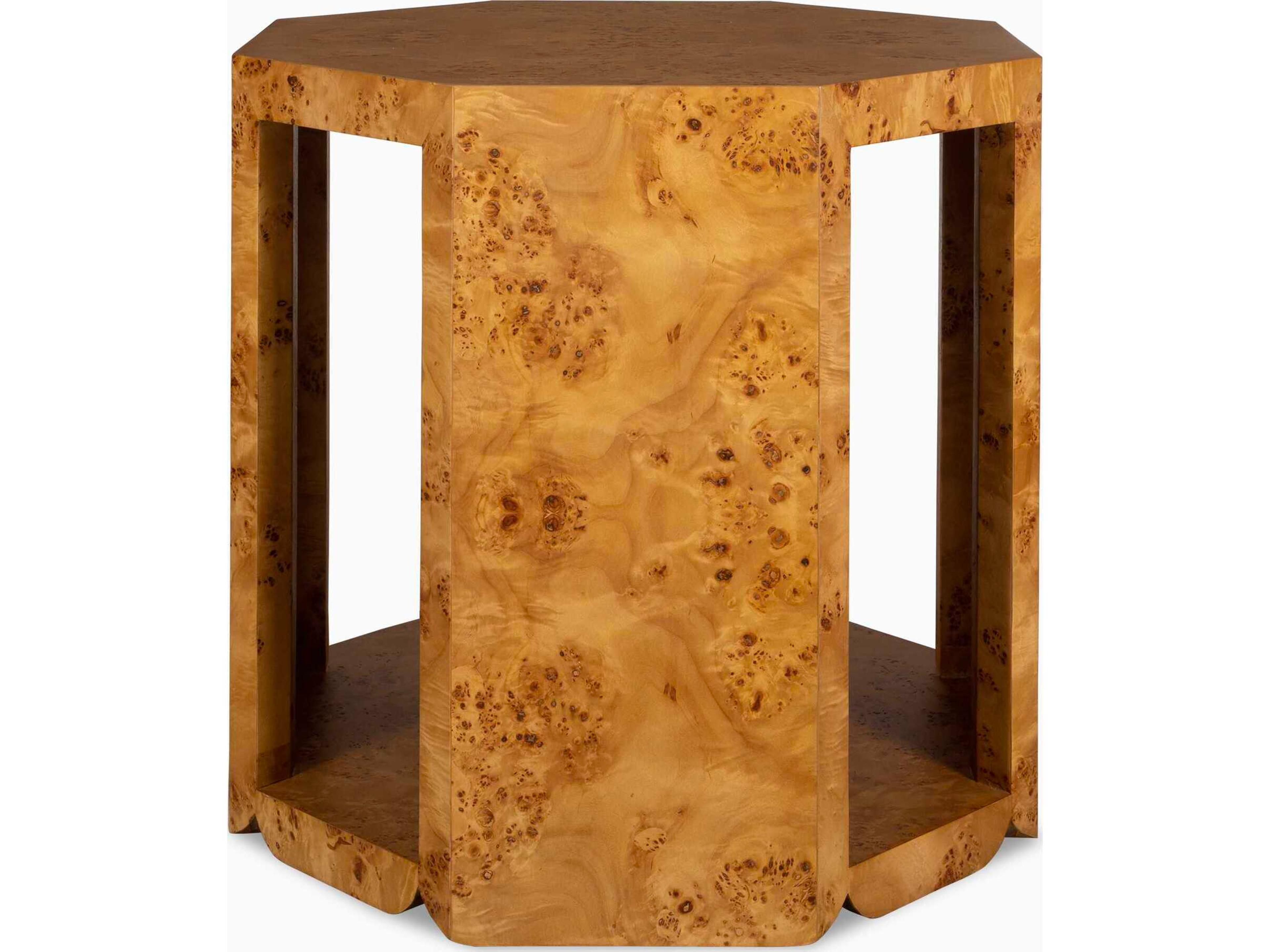 Uttermost Indus Hexagon Wood Natural End Table