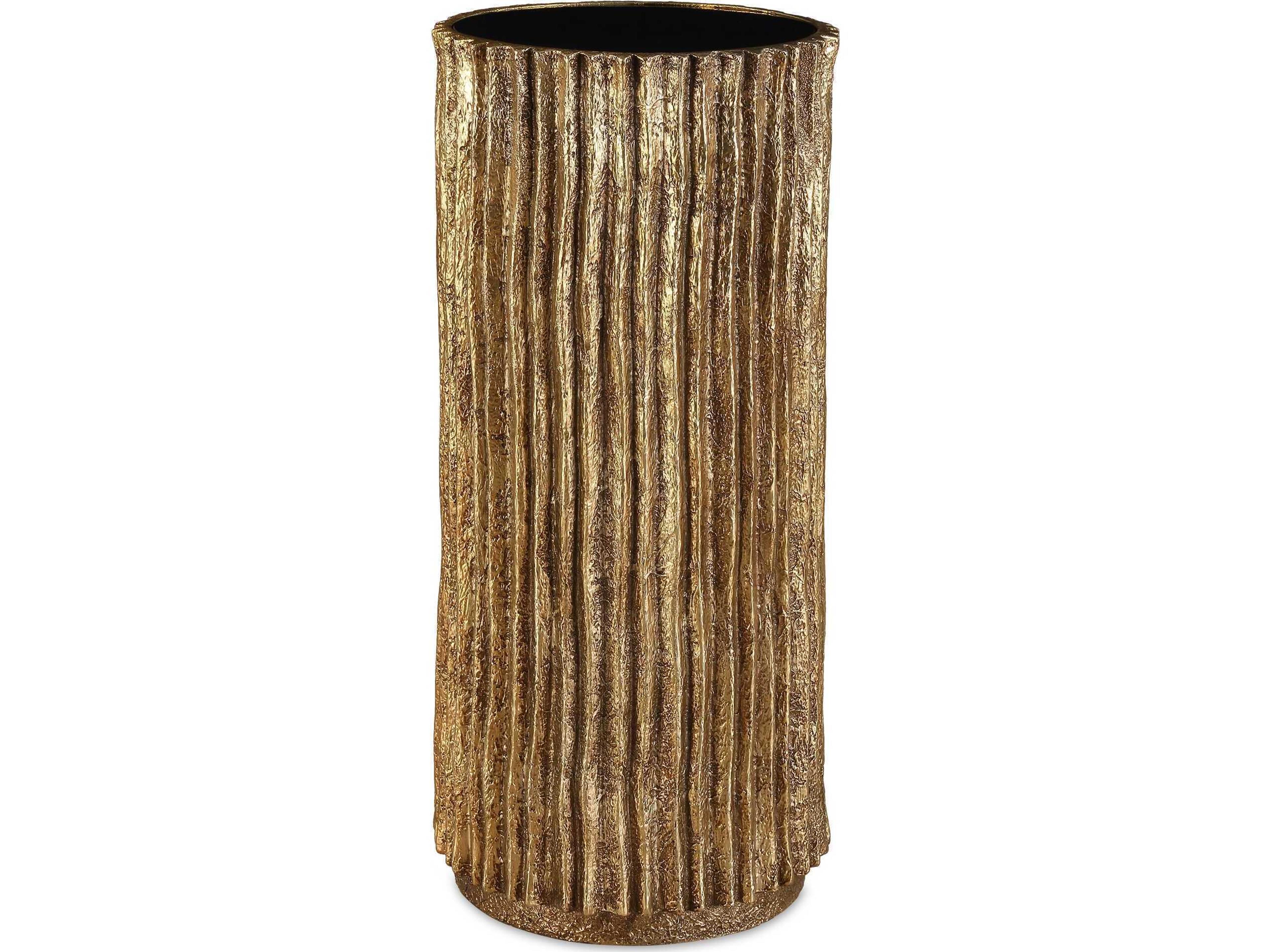 Uttermost Echo Round Glass Antique Gold End Table