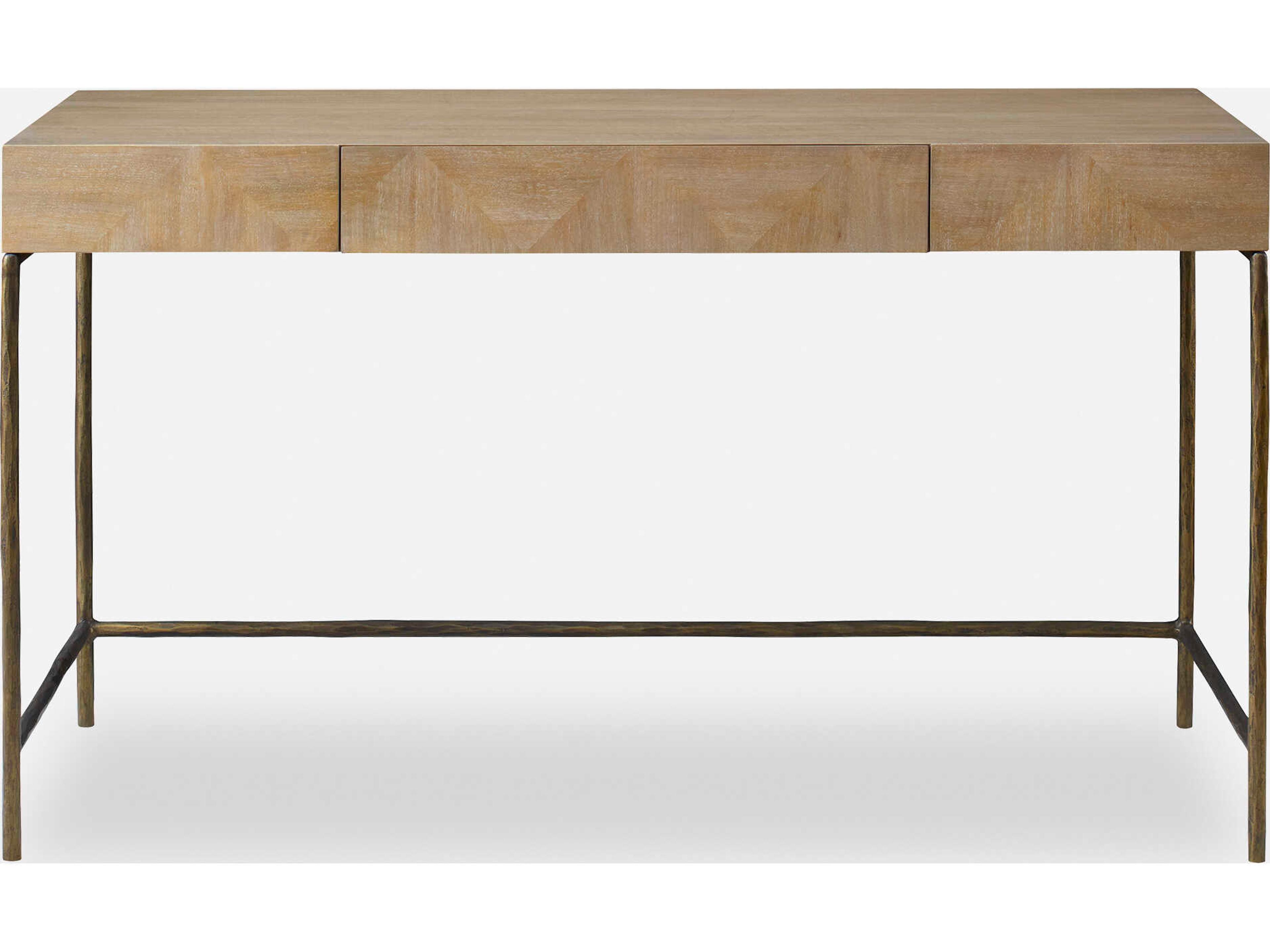Uttermost Aristotle Natural Gold Computer Desk