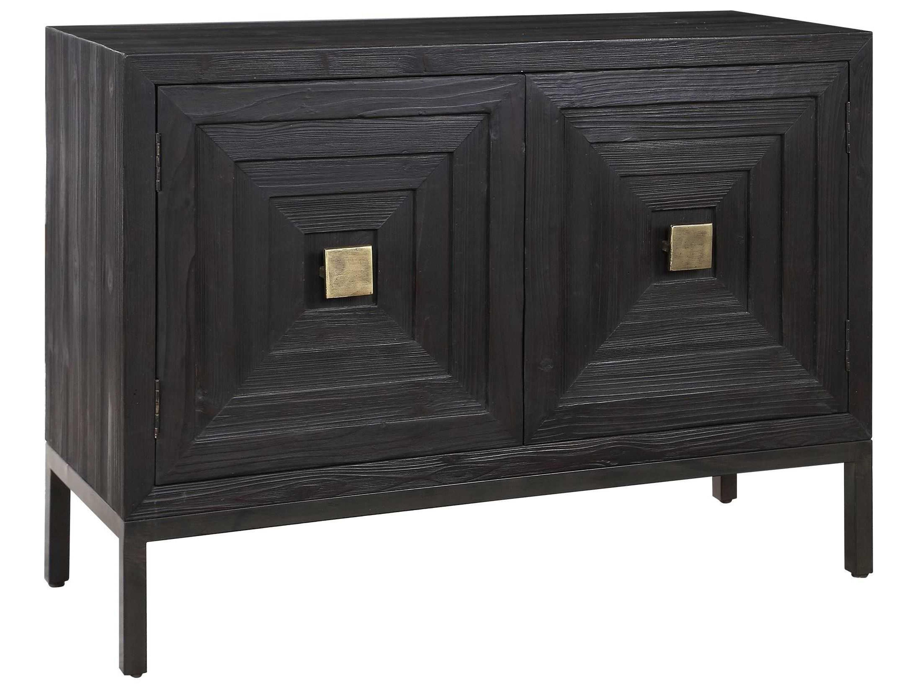 Uttermost Aiken 43" Dark Walnut Brushed Brass Sideboard