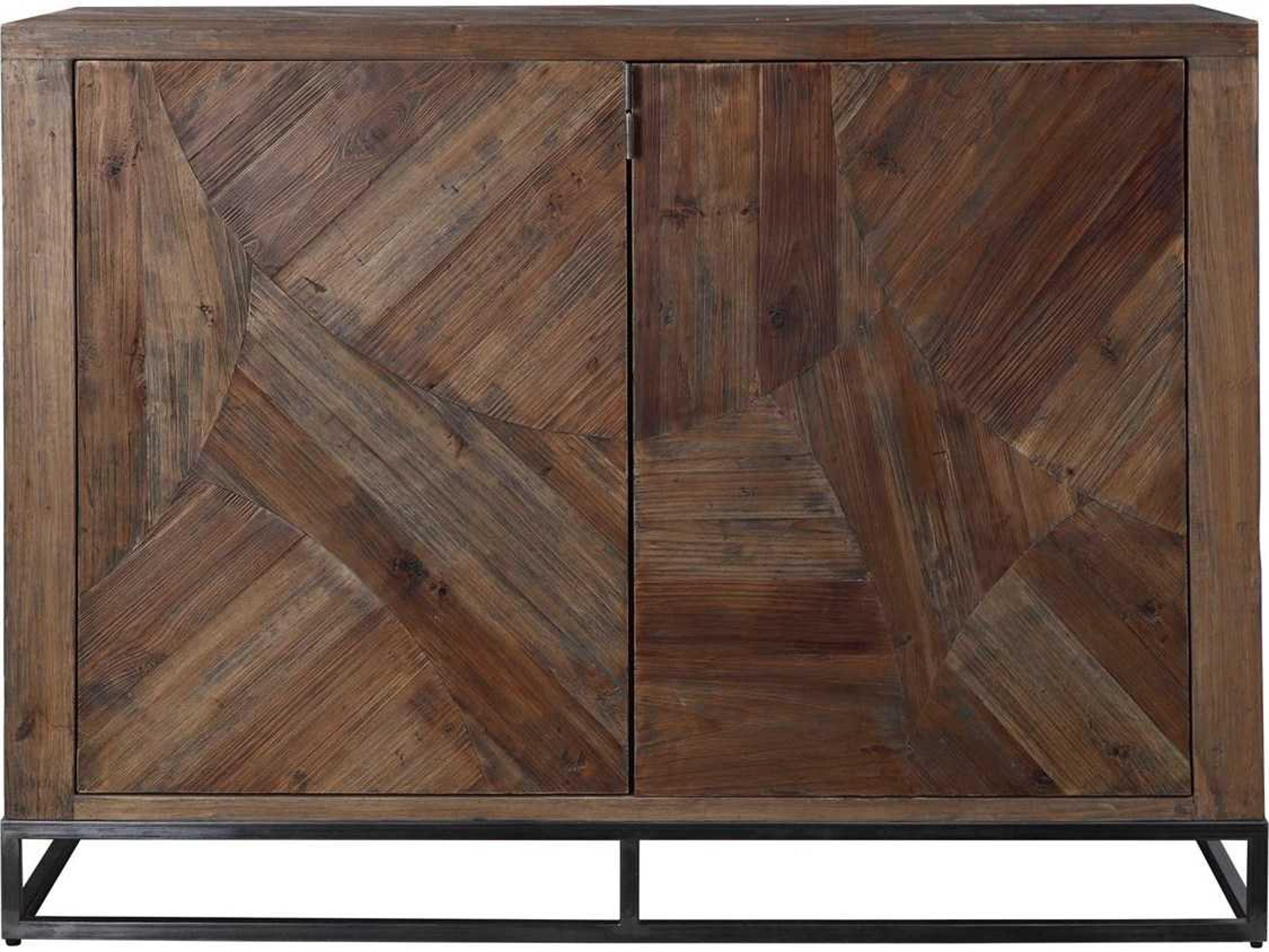 Uttermost Evros Walnut Aged Gunmetal Brown Ply Wood Accent Chest