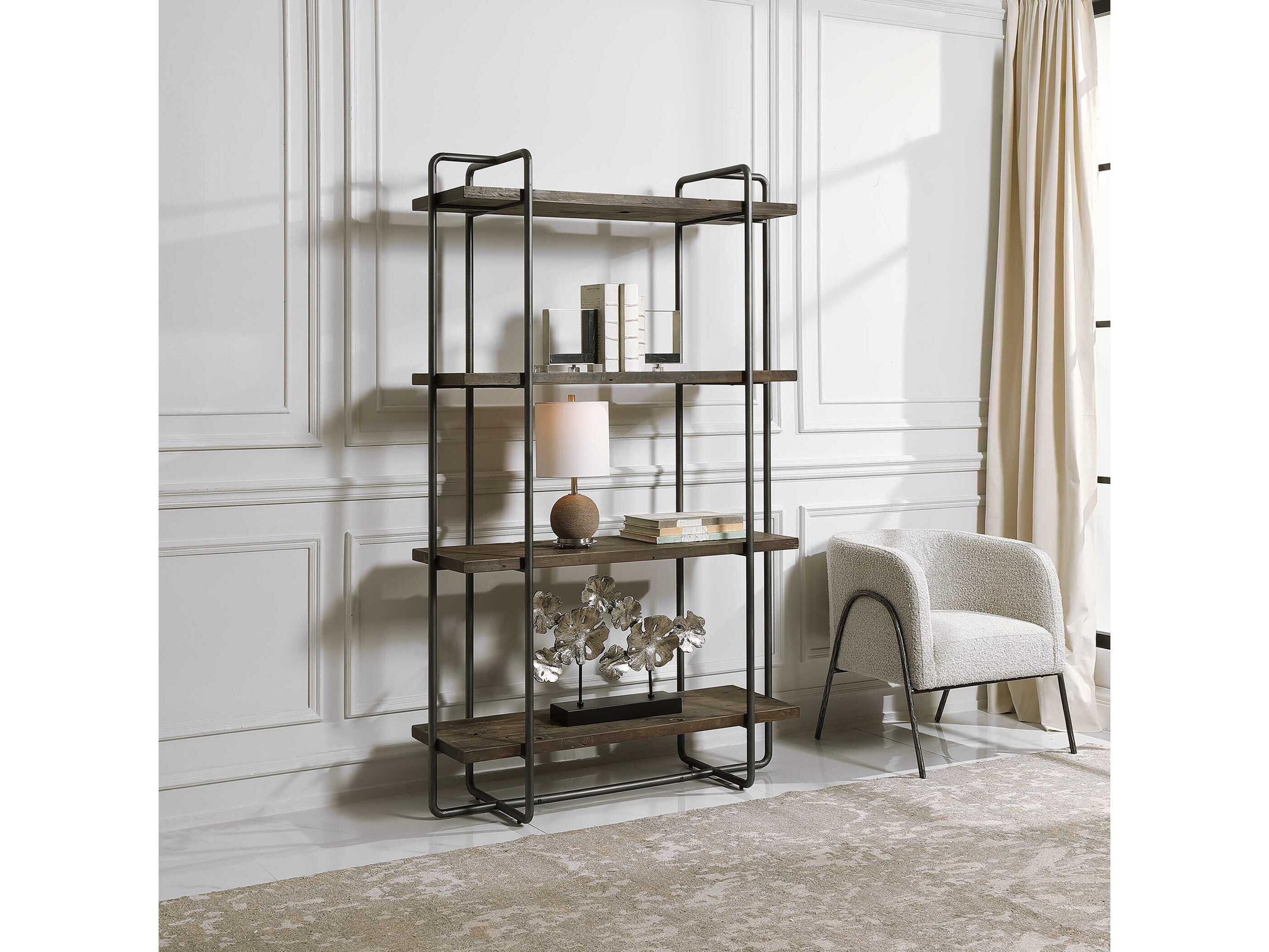 Uttermost Stilo Dark Brushed Pewter Etagere