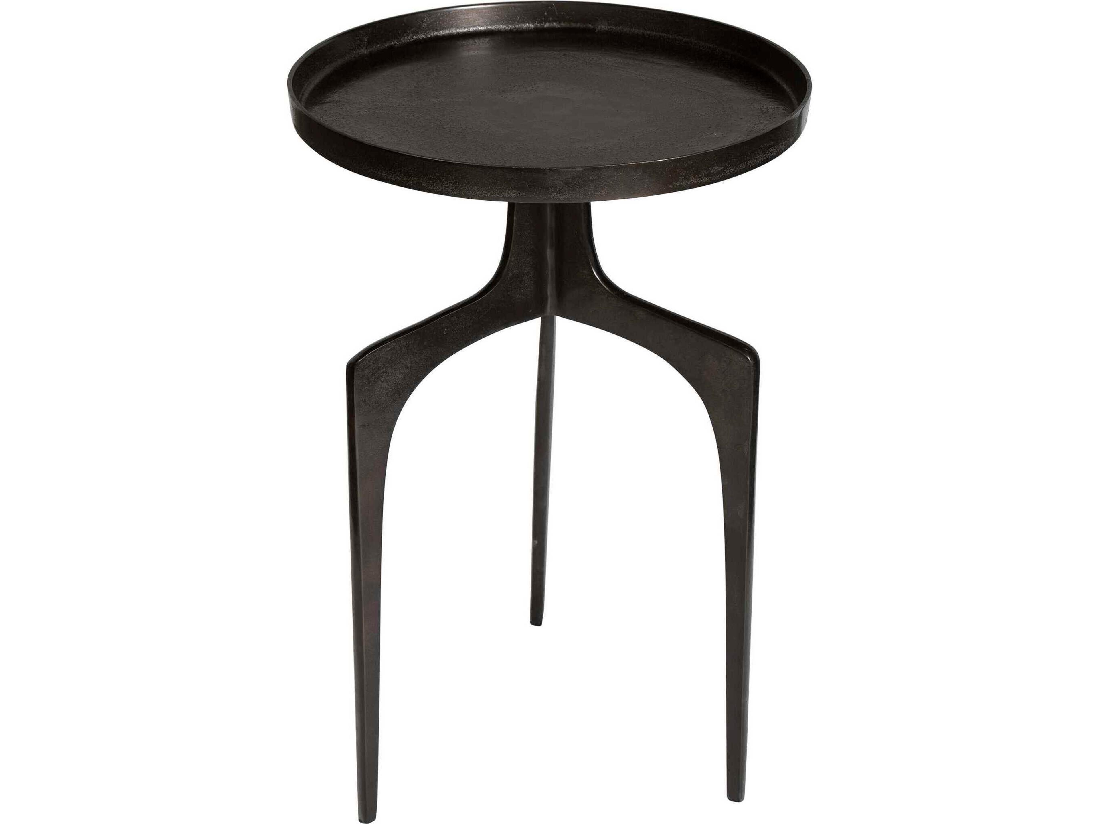 Uttermost Kenna Round Metal Plated Antique Bronze End Table