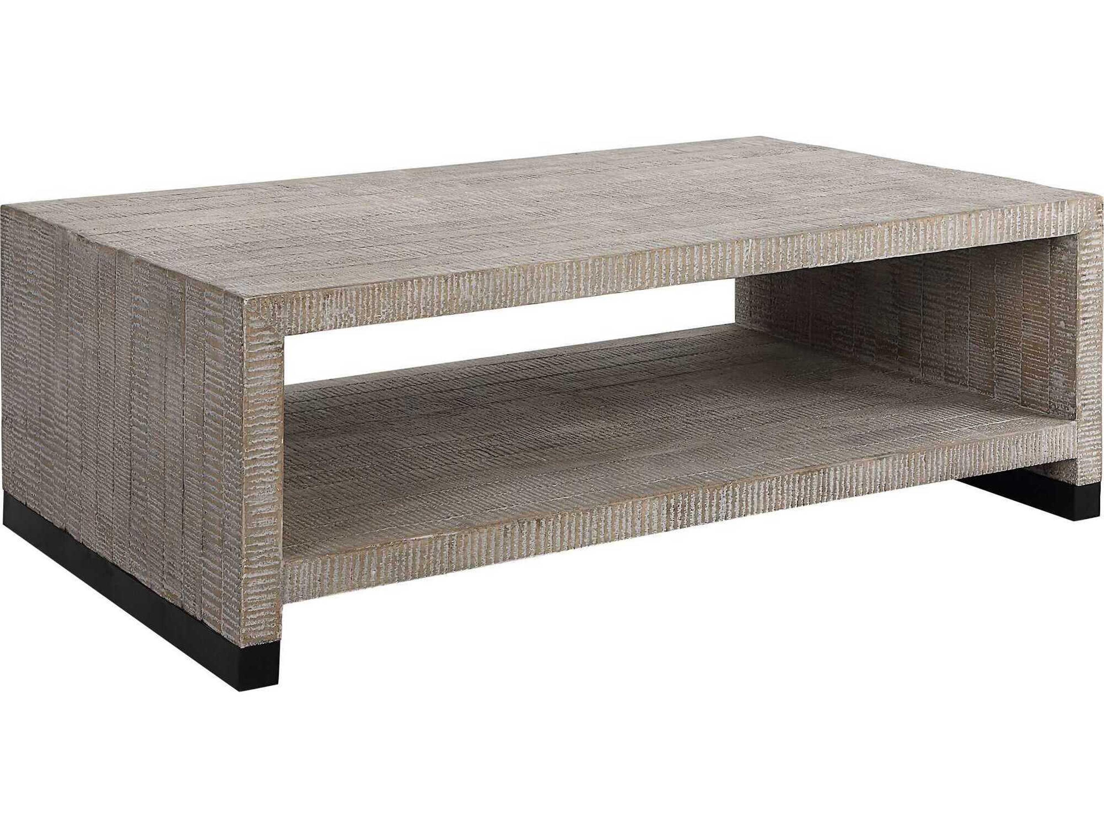 Uttermost Bosk Rectangular Wood White Washed Coffee Table