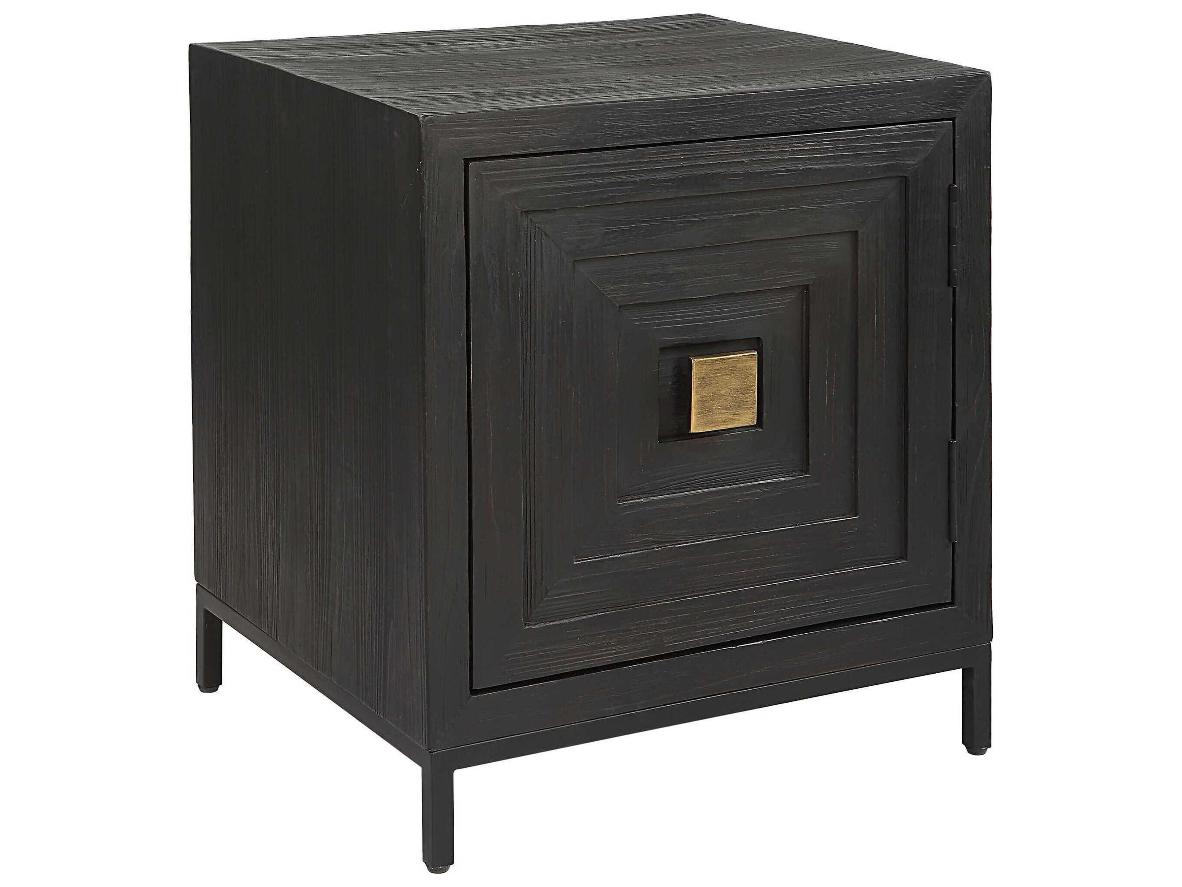 Uttermost Aiken Square Wood Dark Ebony Stain End Table