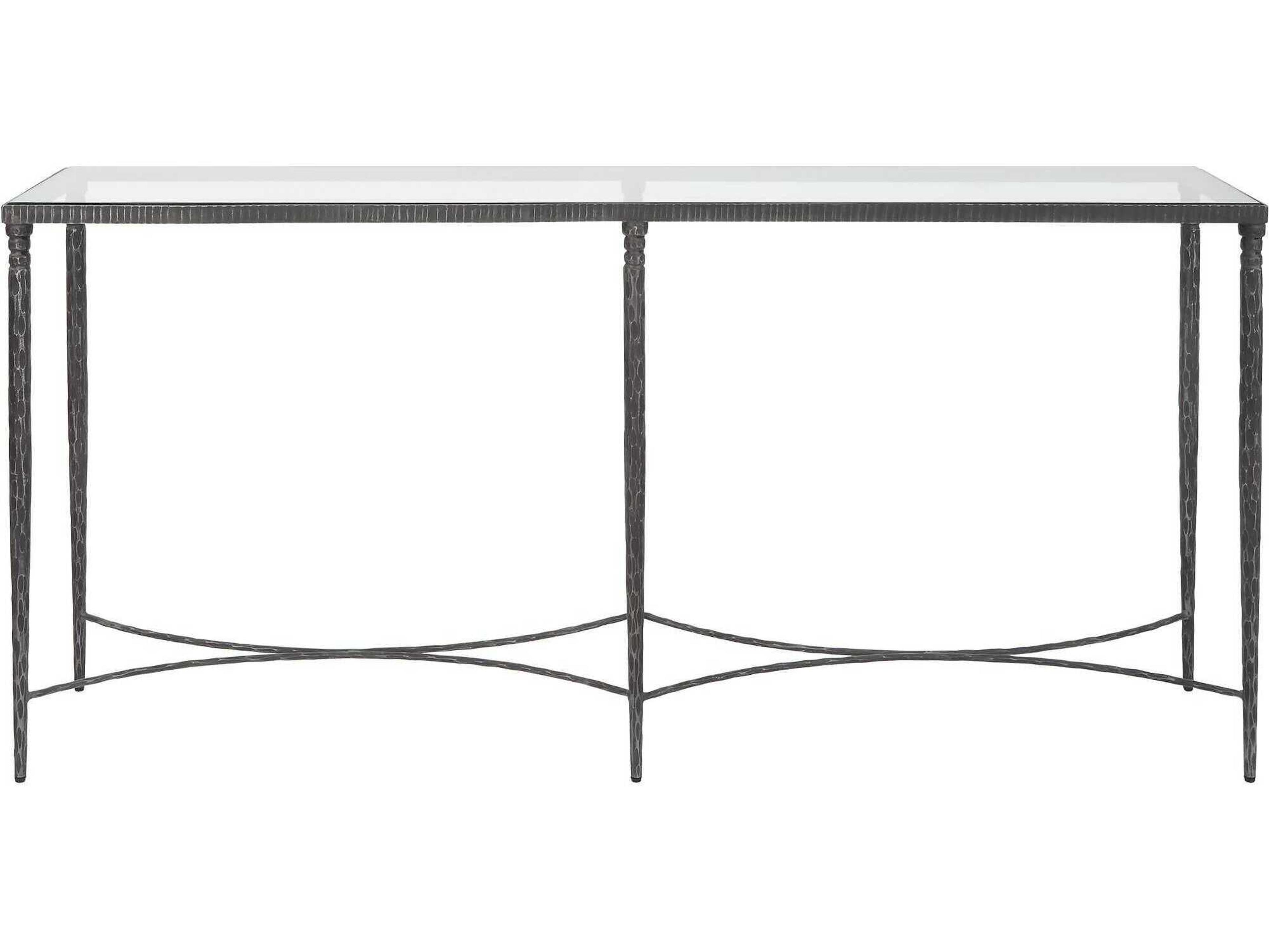 Uttermost Washington Rectangular Glass Natural Rustic Black Console Table