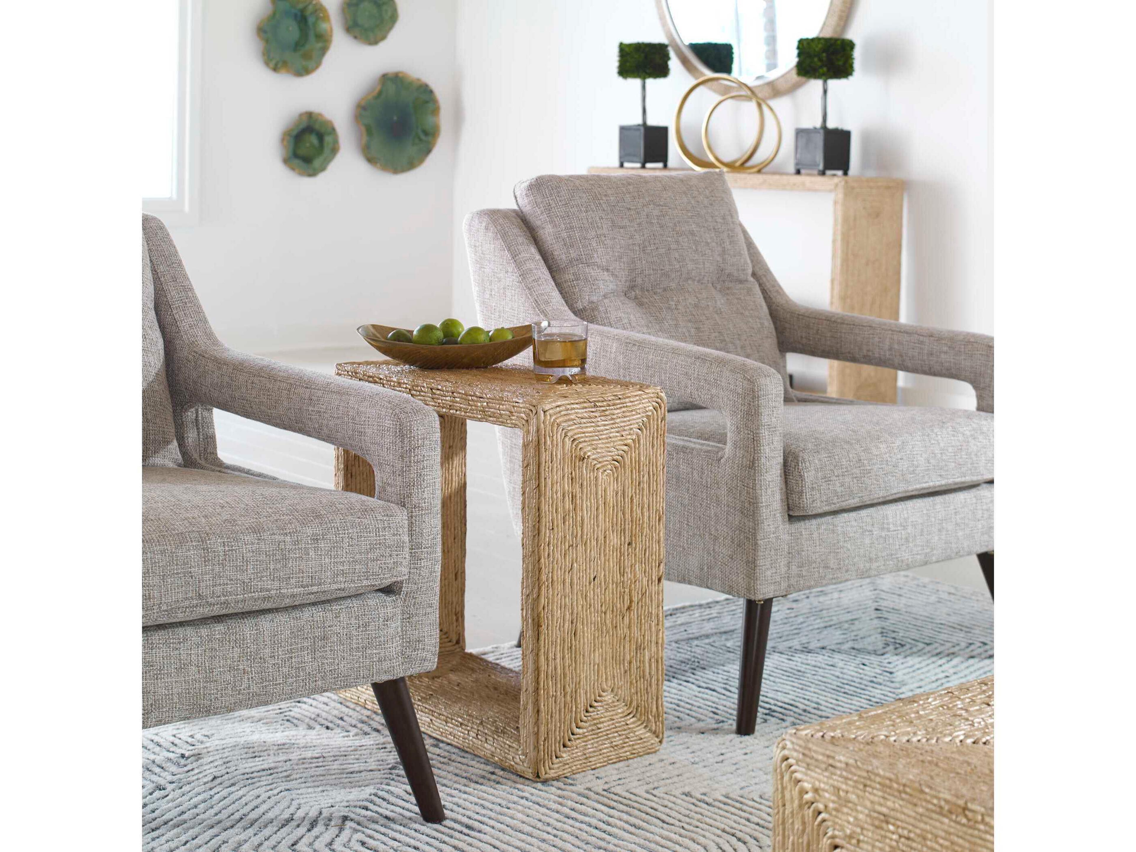 Uttermost Rora Rectangular Wicker Natural End Table