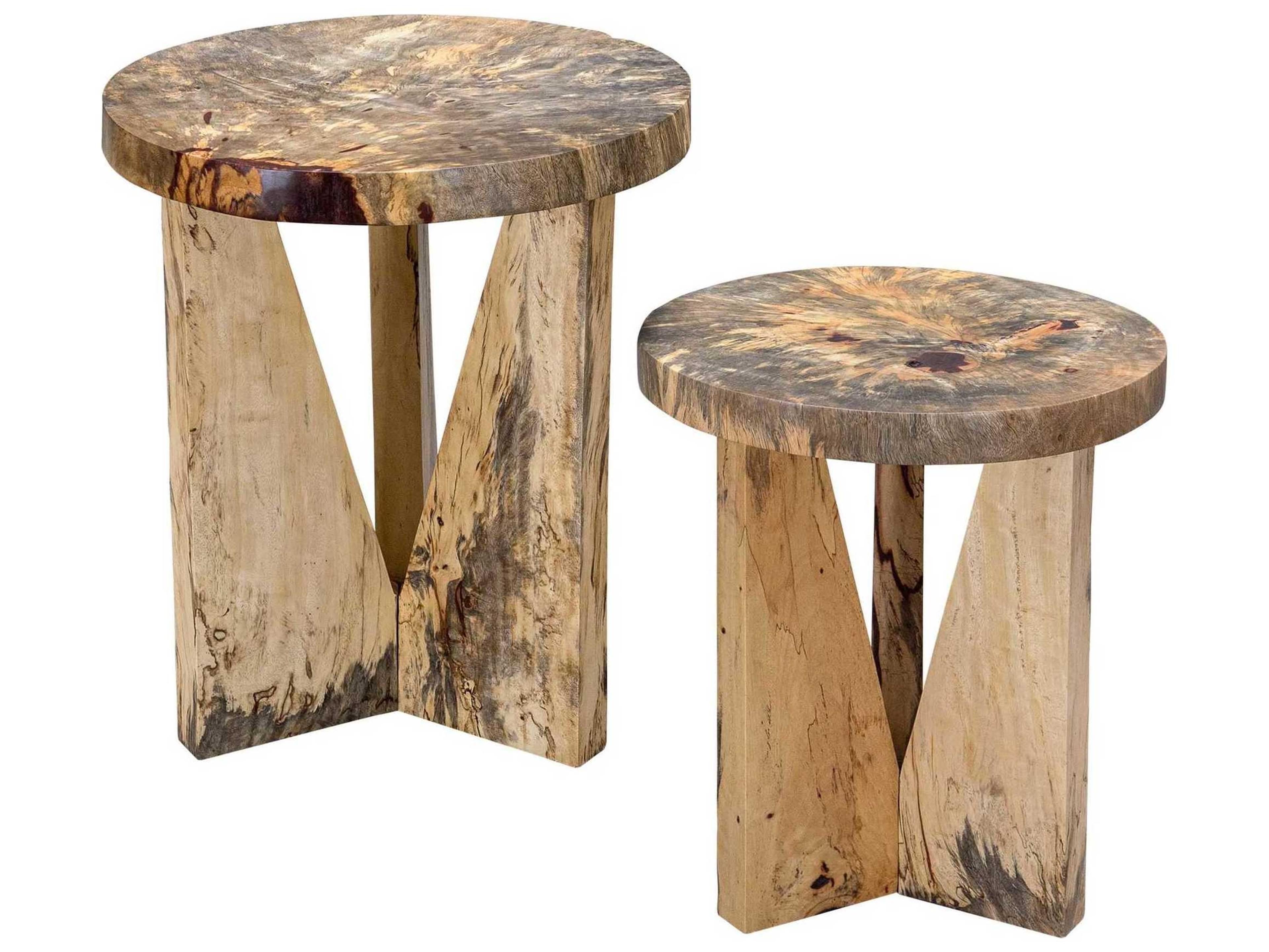 Uttermost Nadette Round Wood Natural End Table