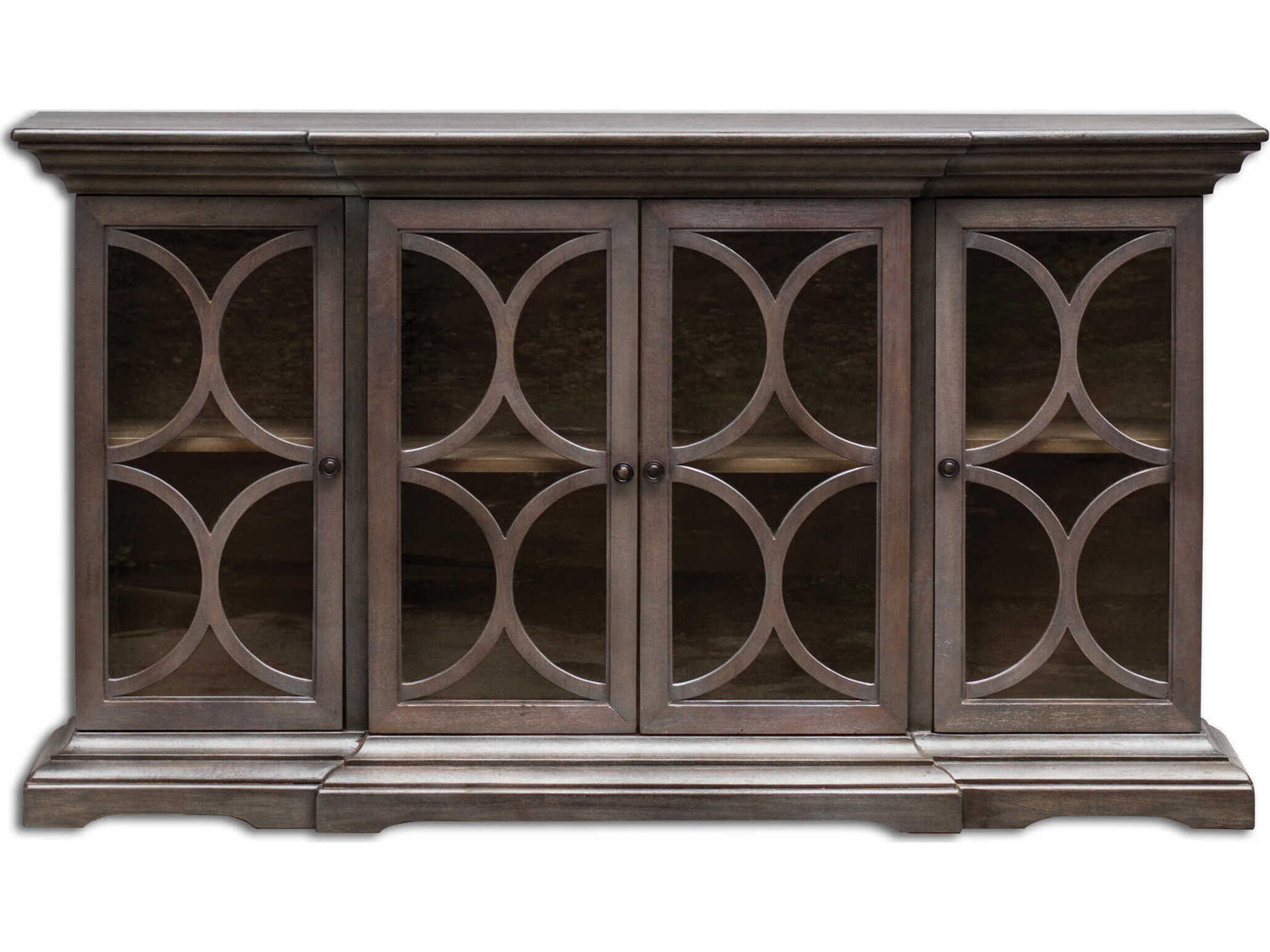 Uttermost Belino 64" Mango Wood Silver Walnut Sideboard