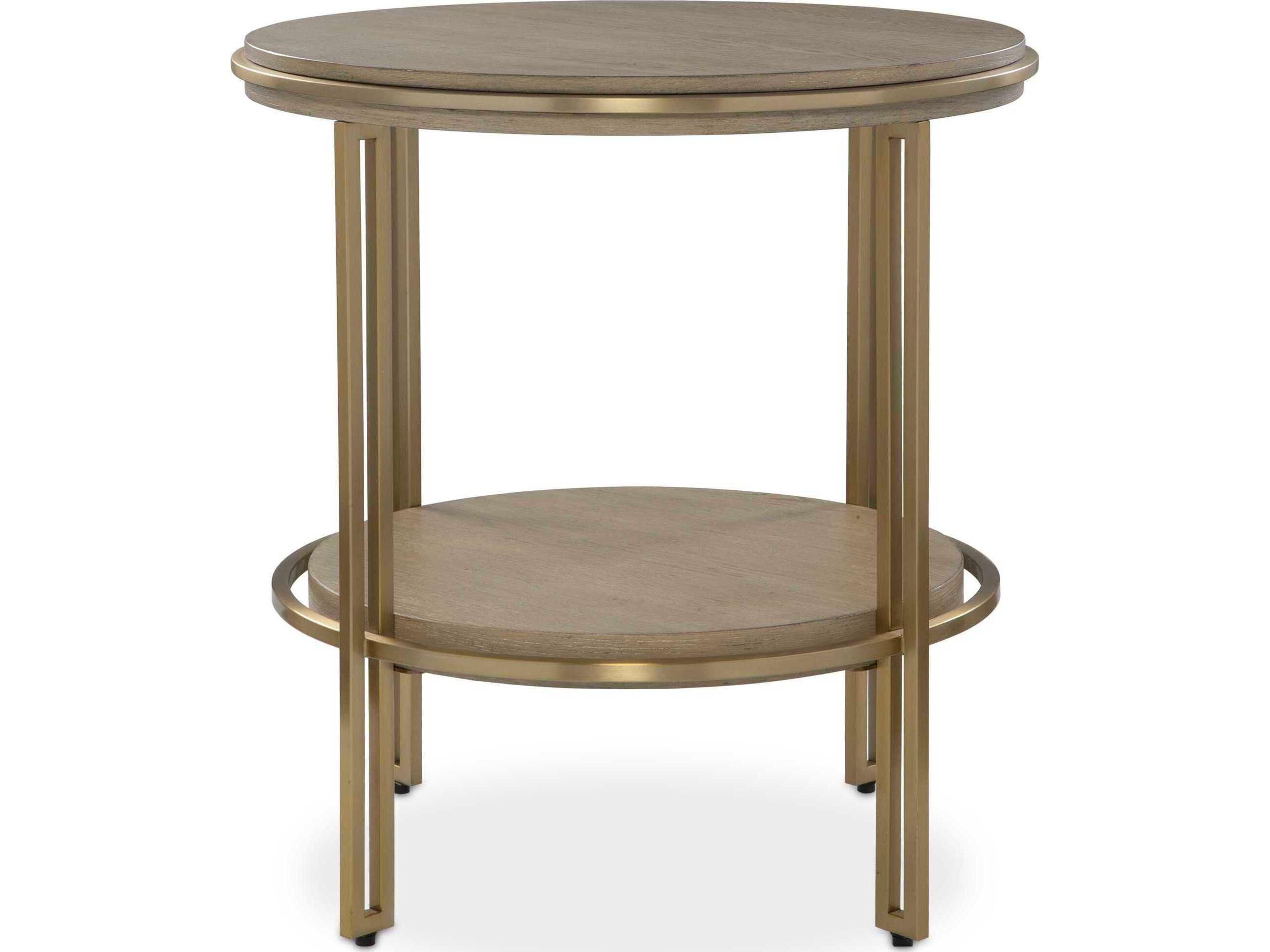Uttermost Elise Round Wood Light Oak End Table