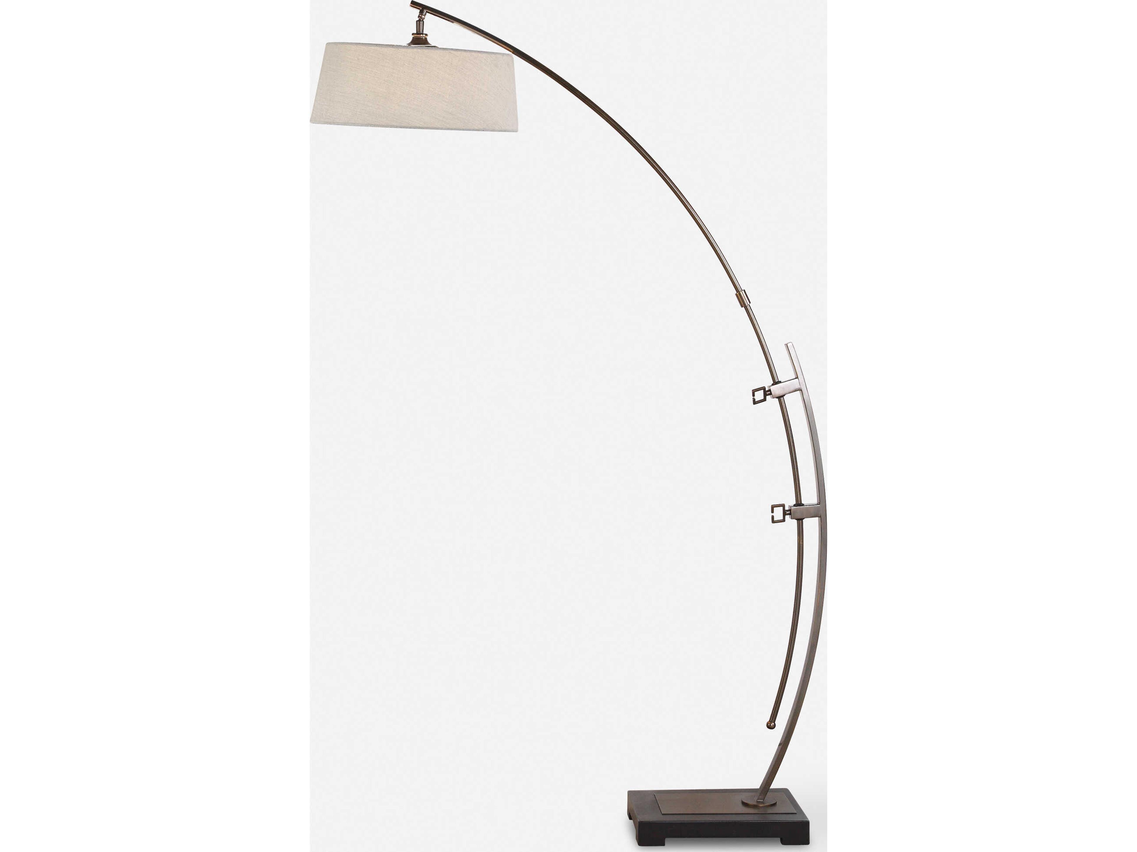 Uttermost Calogero Plated Dark Bronze Tapered Round Hardback Floor Lamp