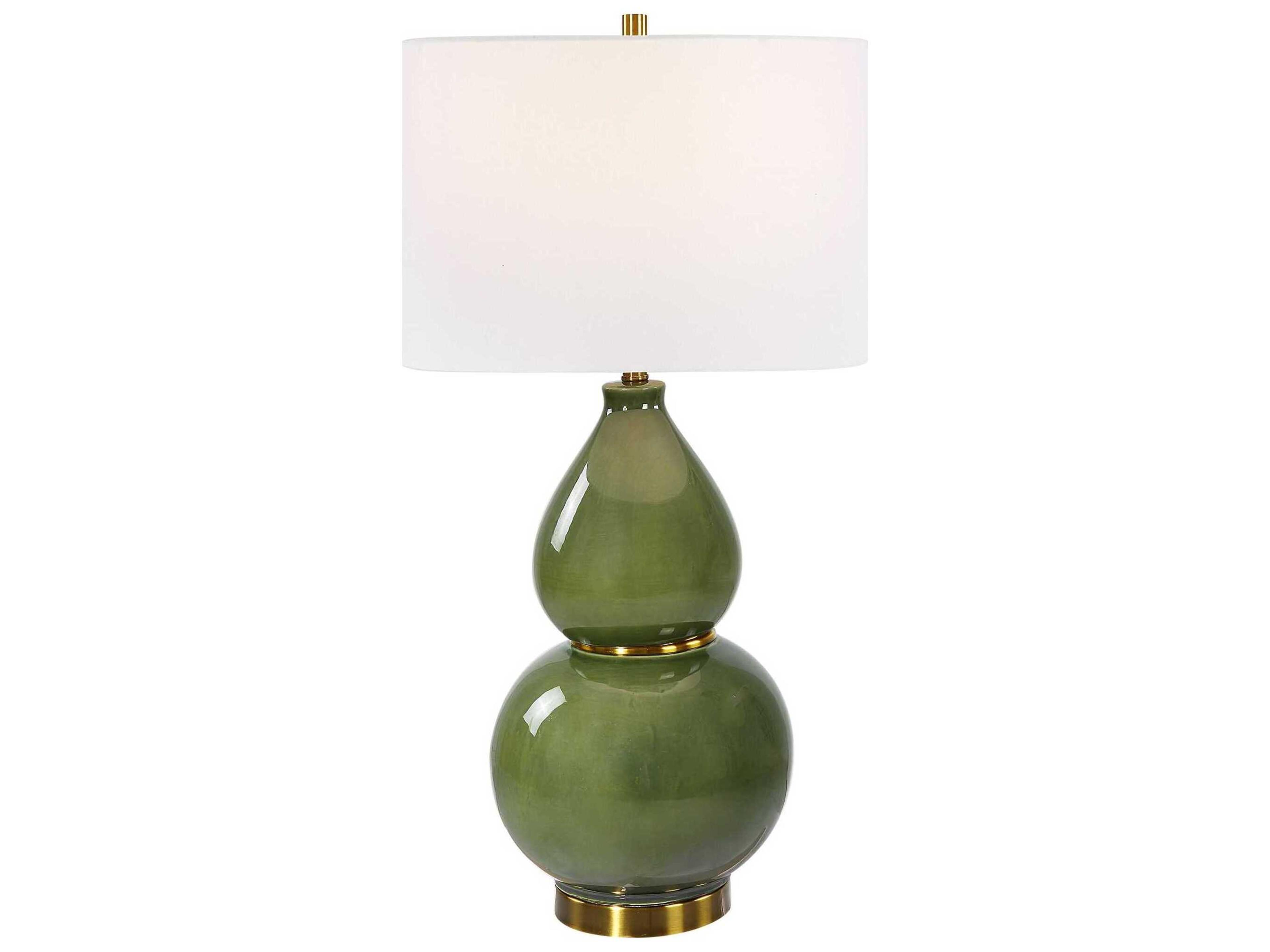 Uttermost Gourd Moss Green Round Hardback Buffet Lamp
