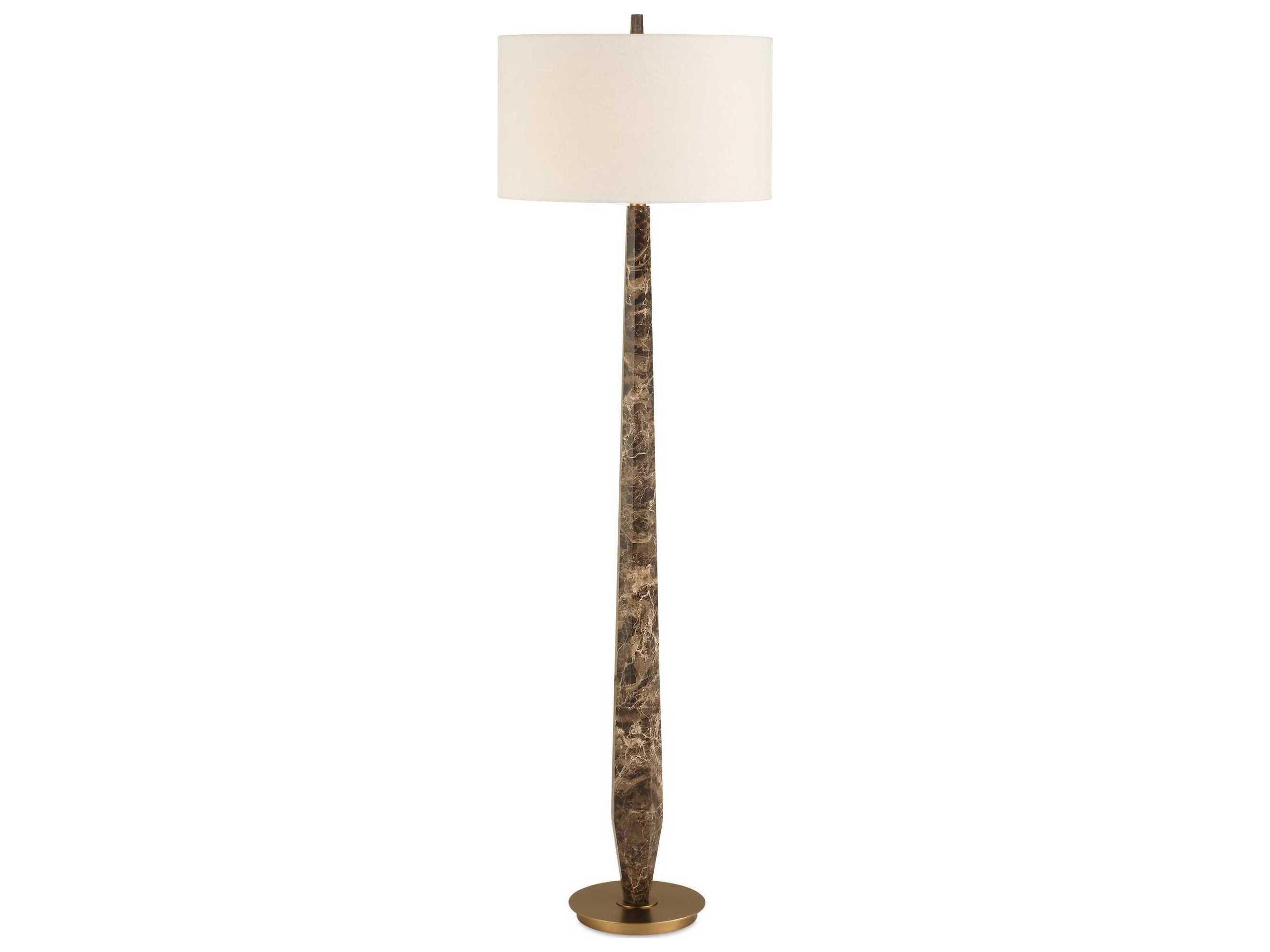 Uttermost Tyree Brown Round Drum Hardback Floor Lamp