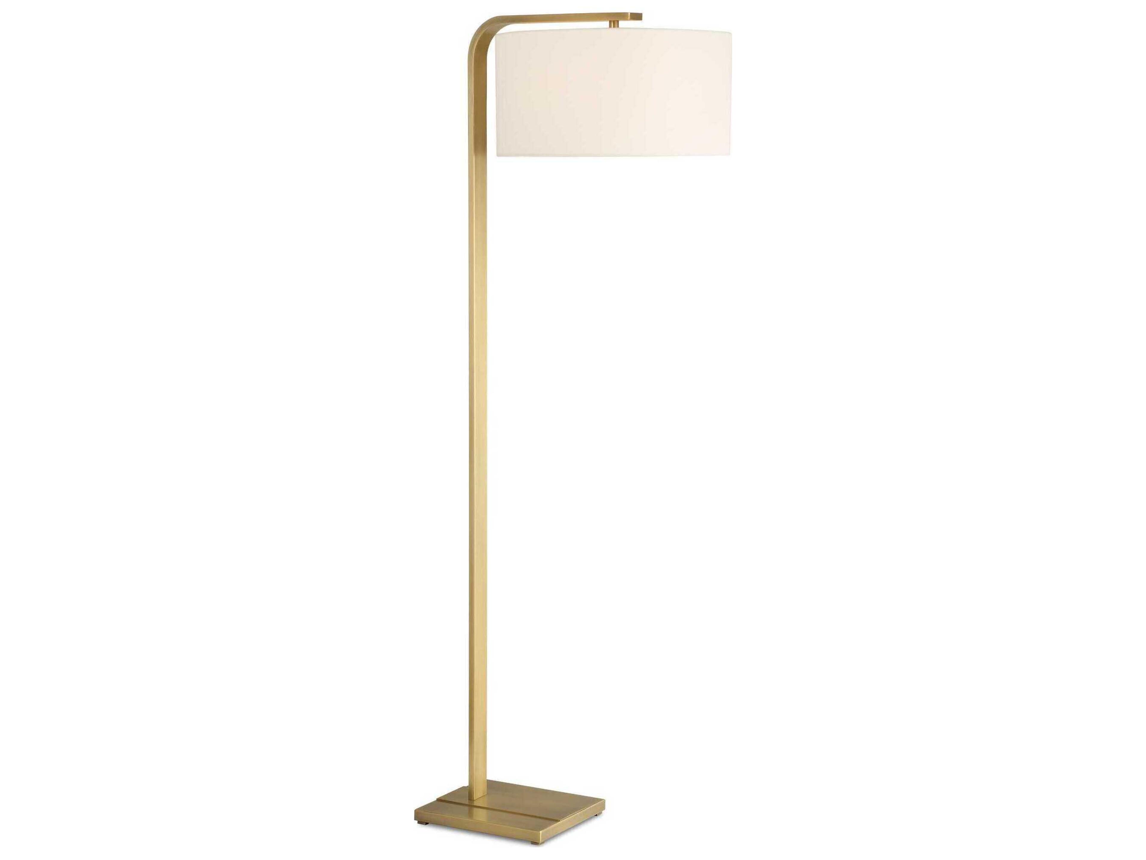 Uttermost Laight Brass Drum Hardback Rolled Edge Floor Lamp