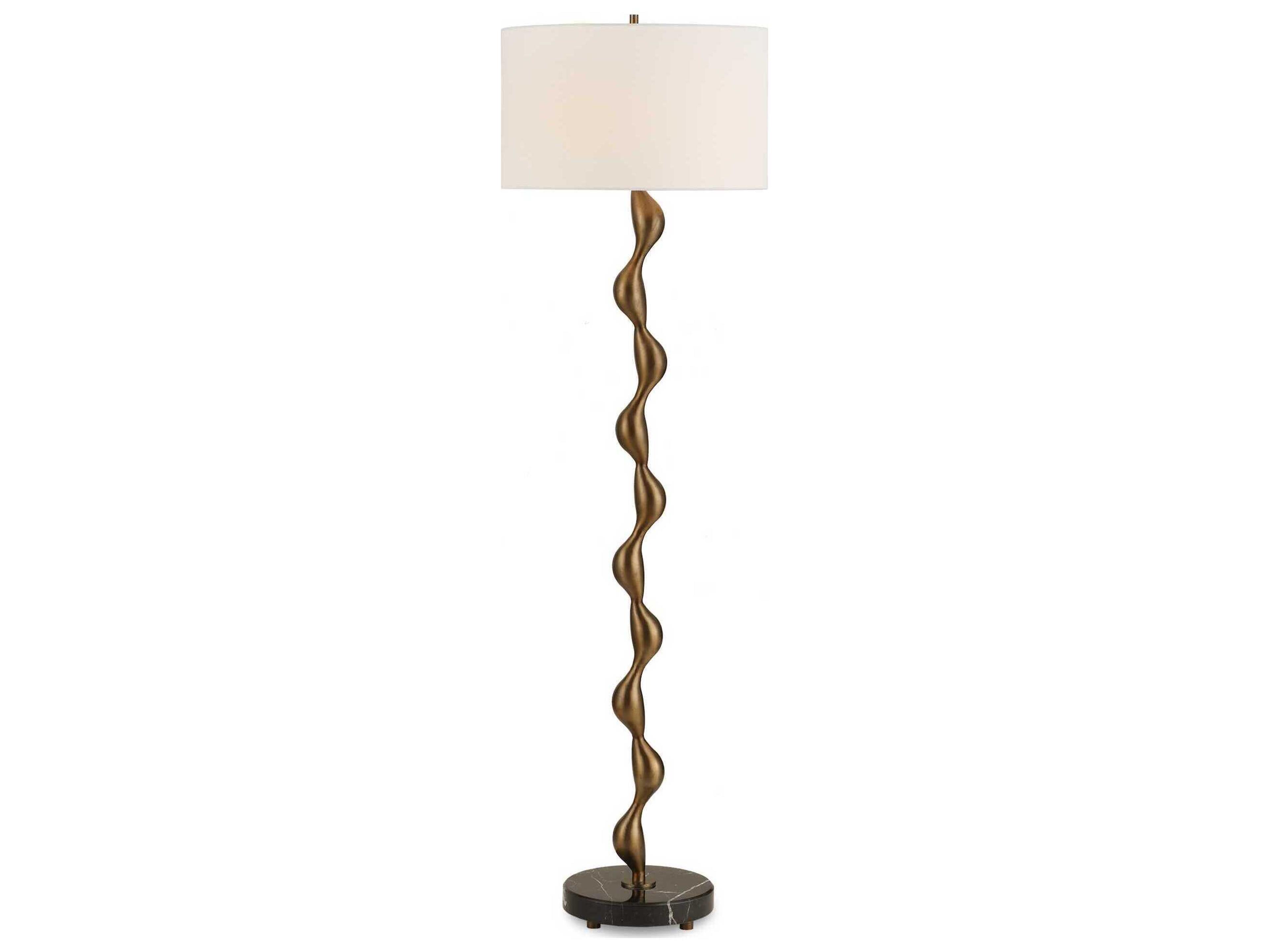 Uttermost Remolino Warm Bronze Round Drum Hardback Floor Lamp