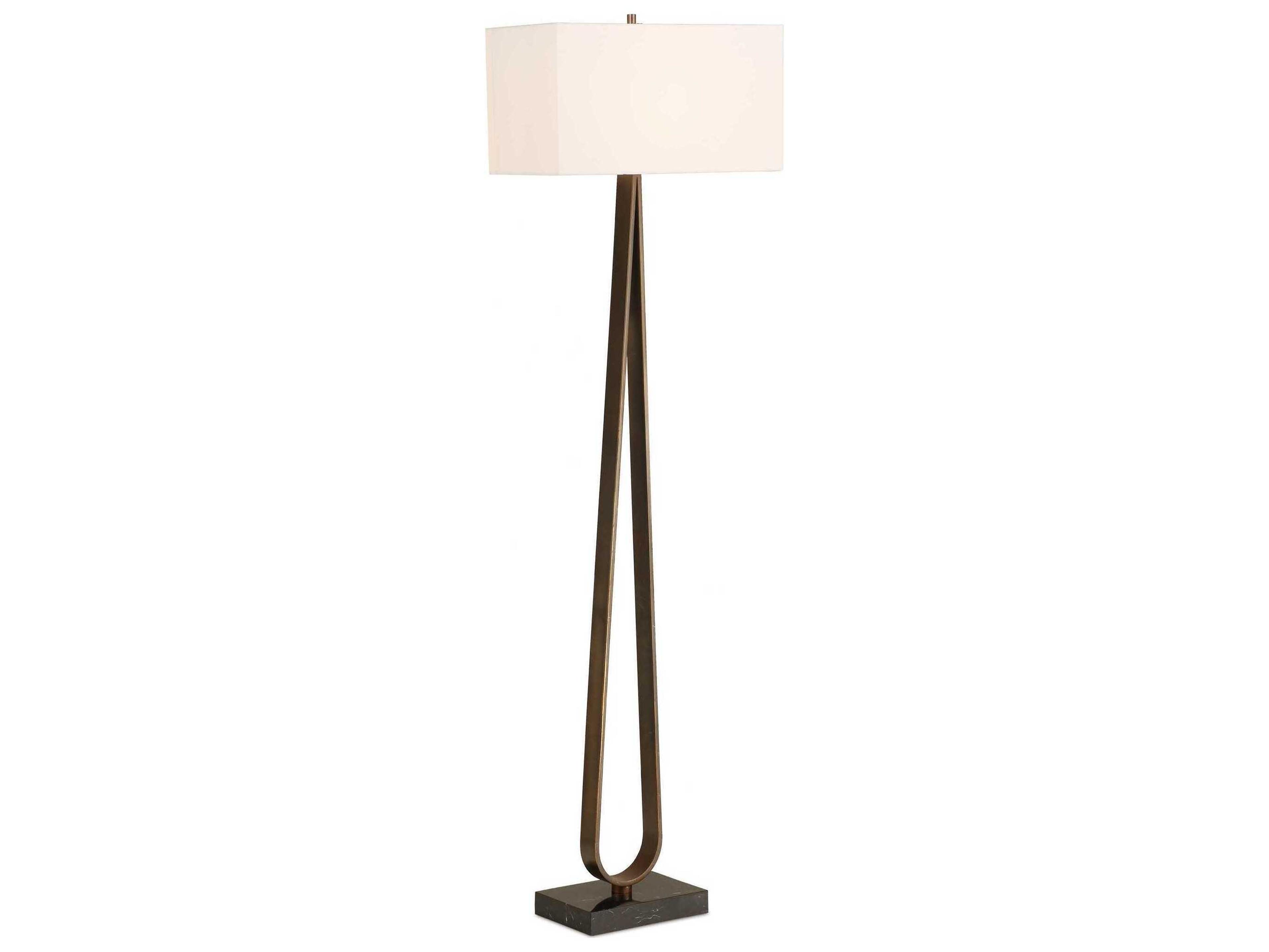 Uttermost Galloway Dark Bronze Rectangular Drum Hardback Floor Lamp