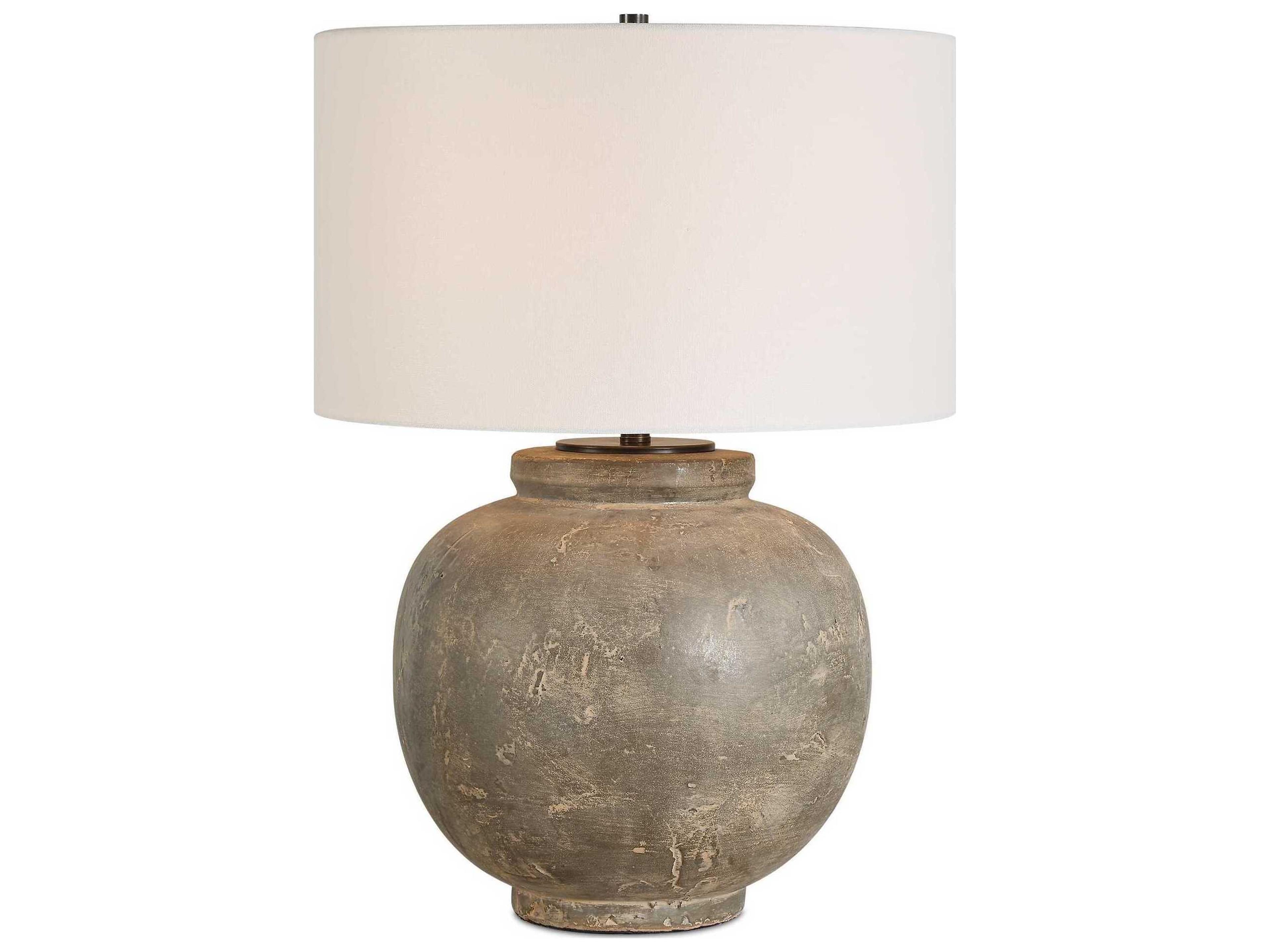 Uttermost Rock Light Rust Brown Gray Buffet Lamp