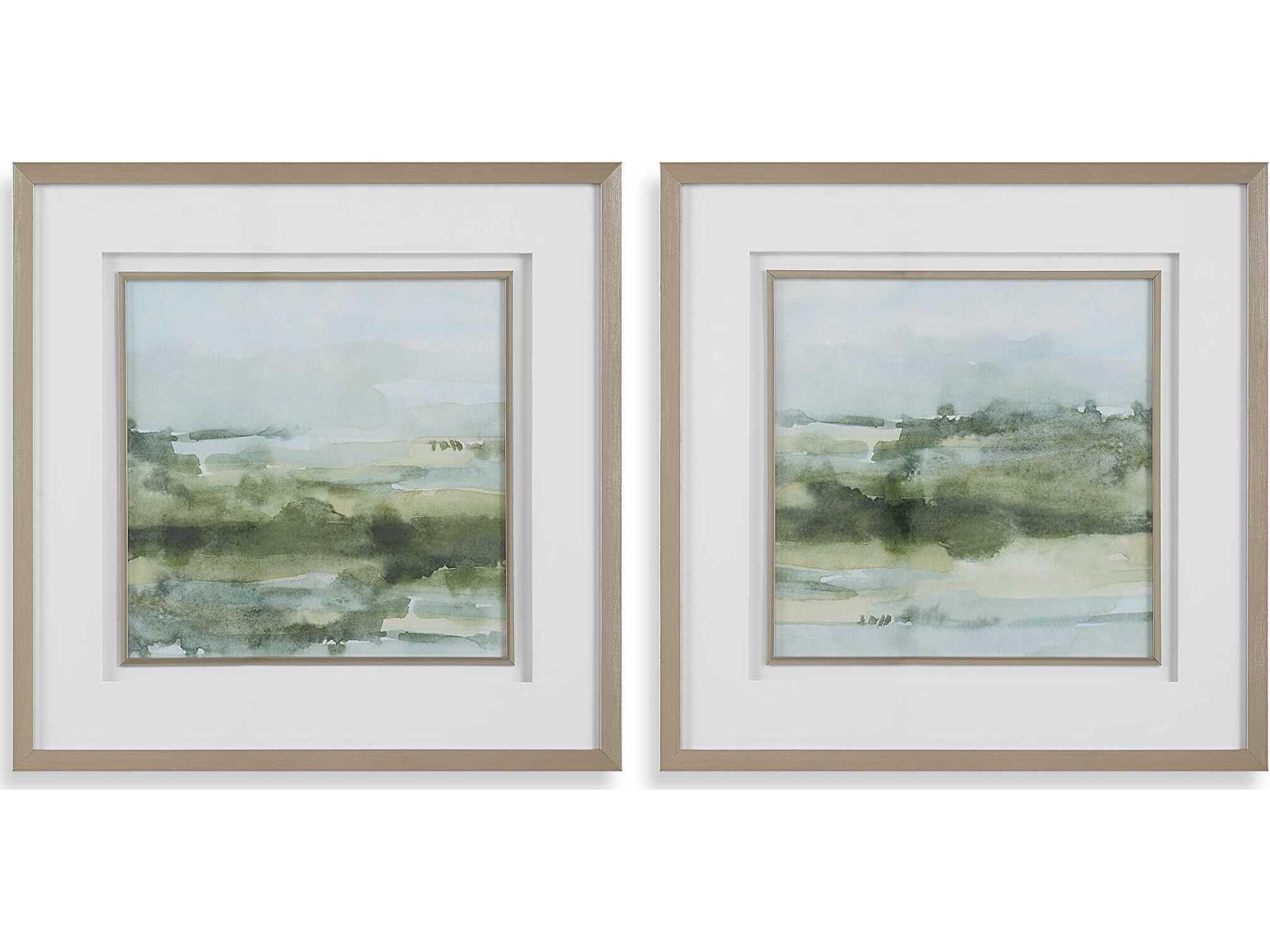 Uttermost Soft Sage Abstract Landscape Prints (Set of 2)