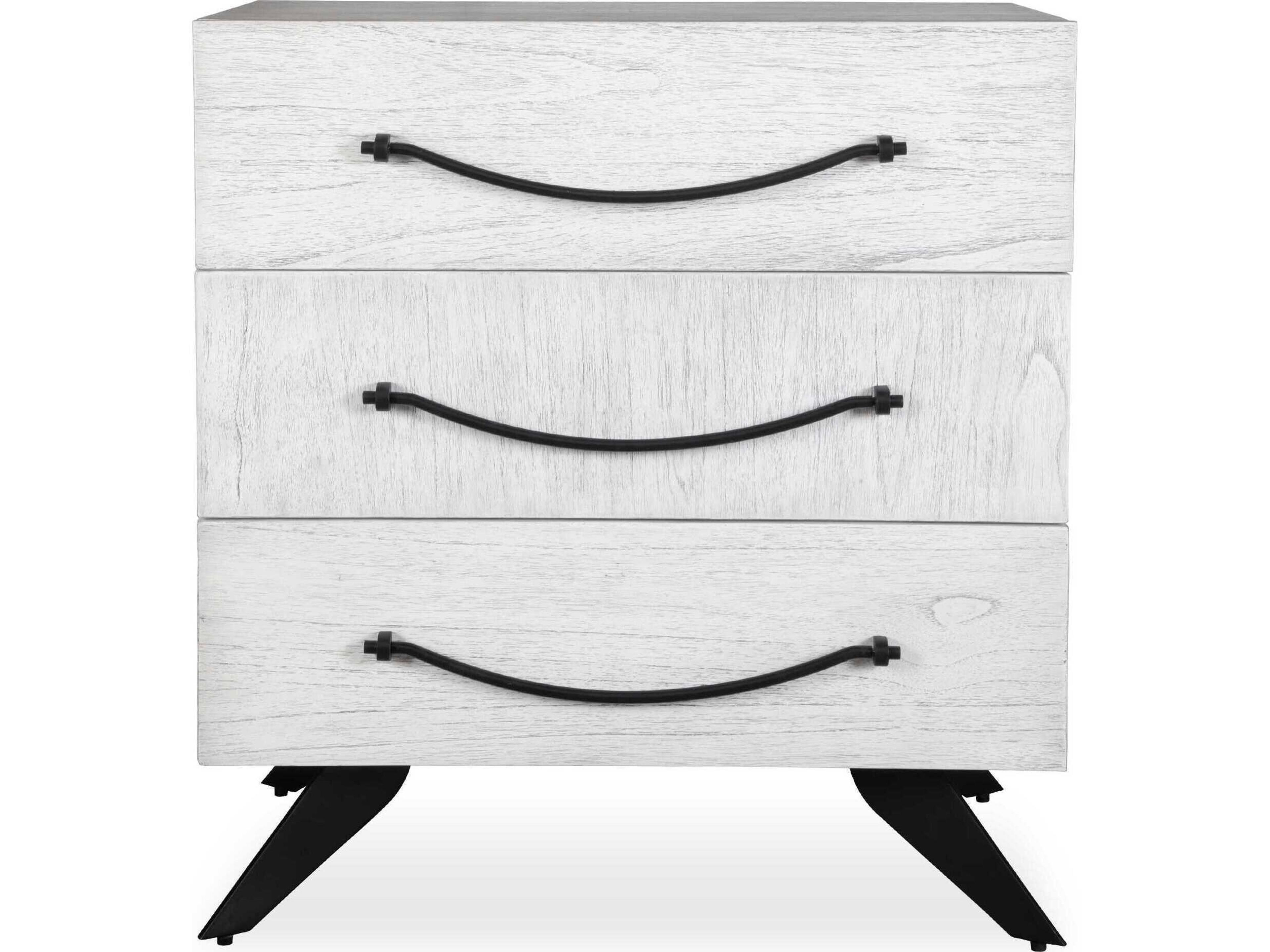 Uttermost Vivi White Black Mindi Wood Accent Chest