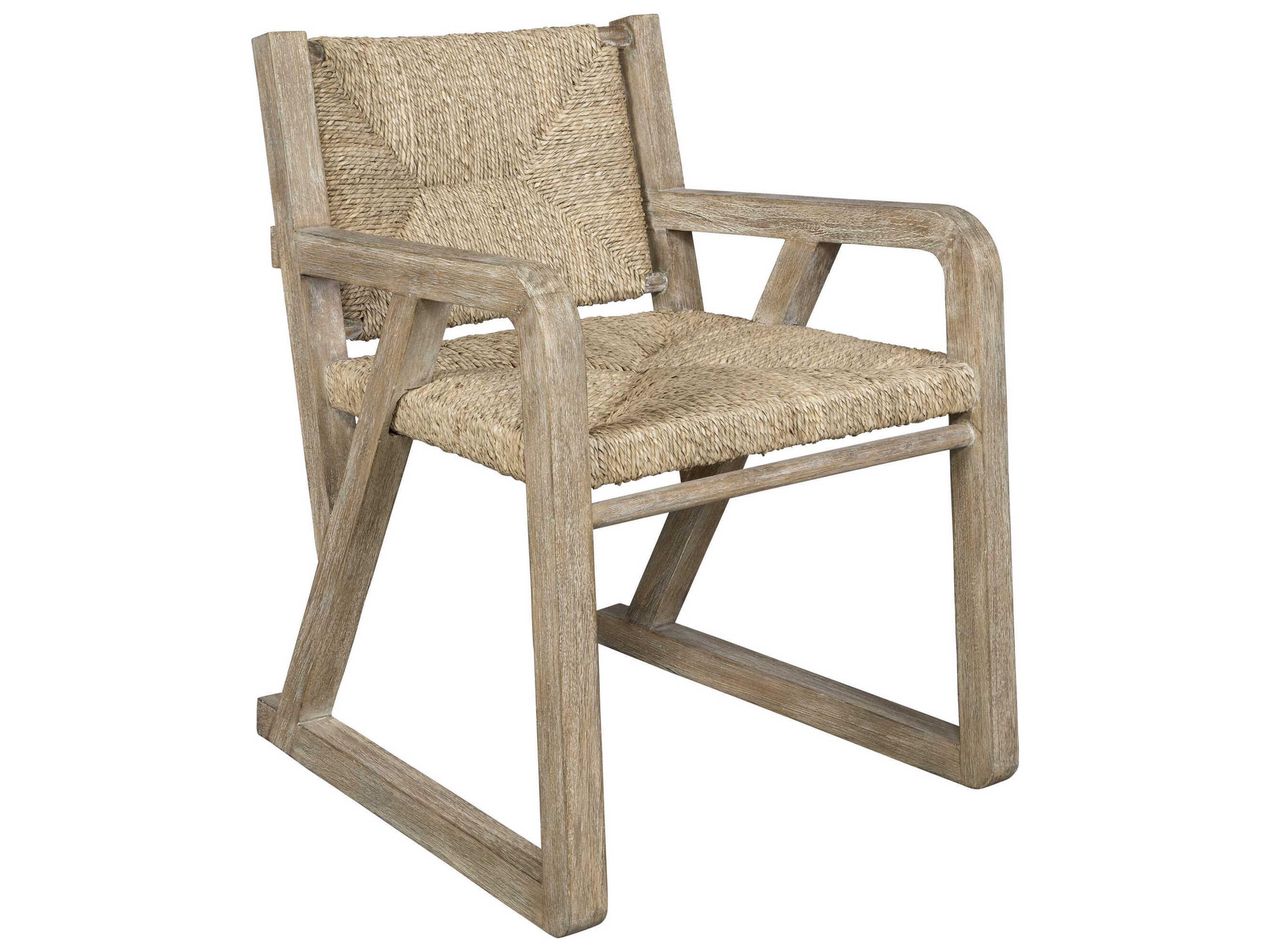 Uttermost Chatham Mango Wood Beige Arm Dining Chair