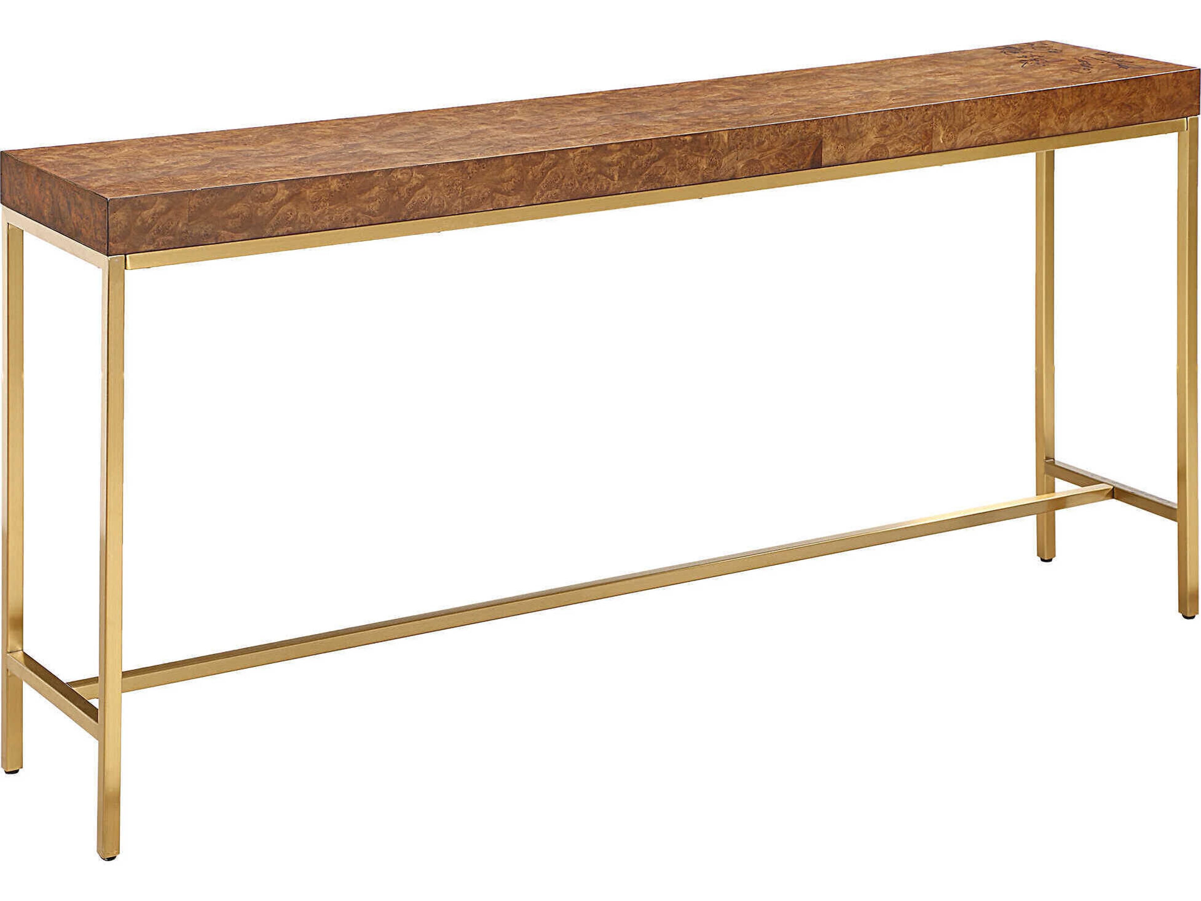 Uttermost Moran Rectangular Wood Natural Gold Console Table