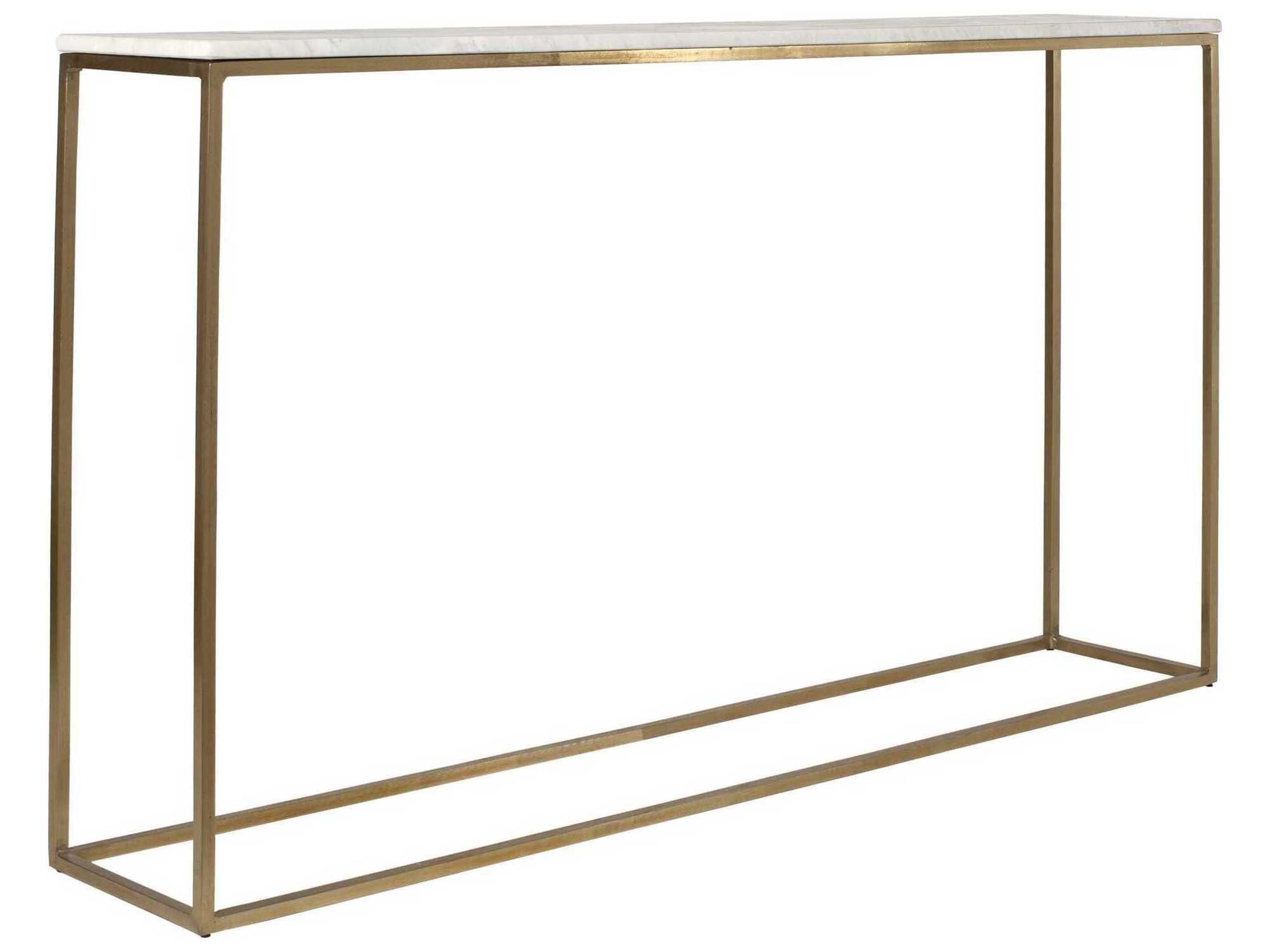 Uttermost Redmond Rectangular Marble Brass Console Table