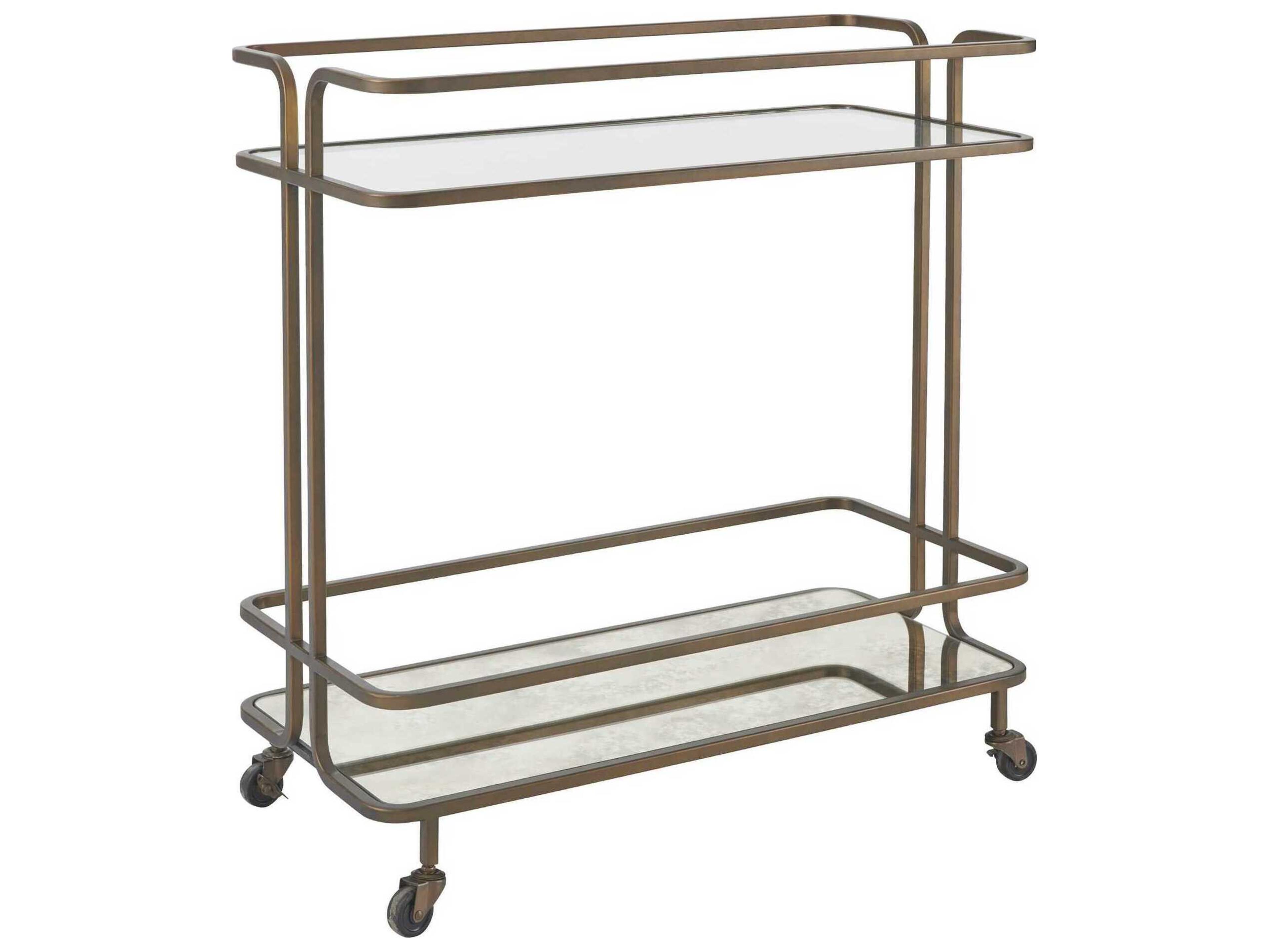 Uttermost Erivo Glass Bronze Bar Cart