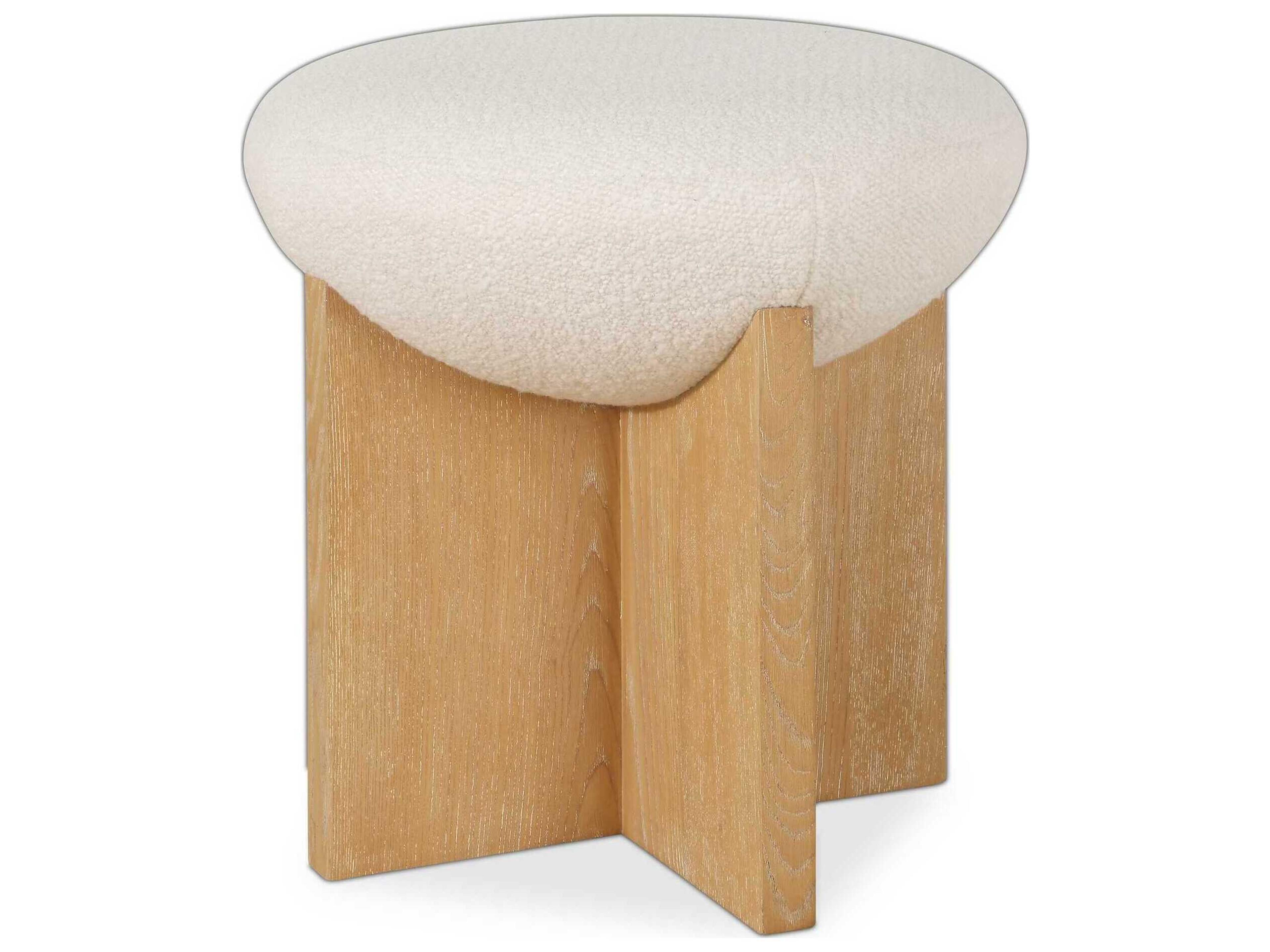 Uttermost Lainie Natural White Upholstered Accent Stool